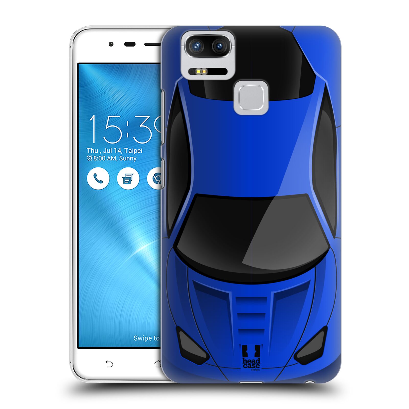 HEAD CASE plastový obal na mobil Asus Zenfone 3 Zoom ZE553KL vzor Auto horní pohled modrá