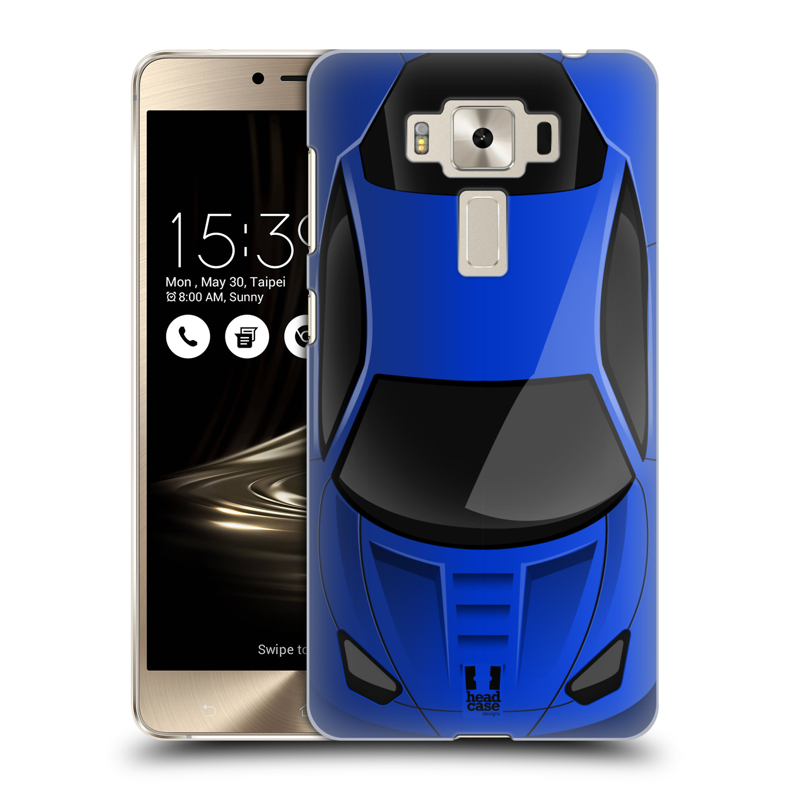 HEAD CASE plastový obal na mobil Asus Zenfone 3 DELUXE ZS550KL vzor Auto horní pohled modrá