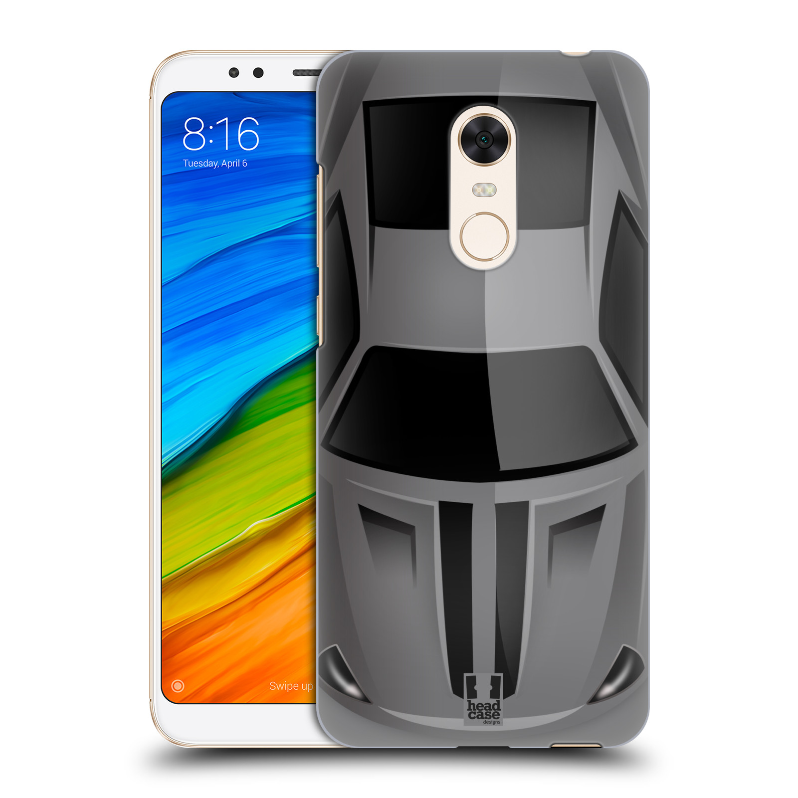 HEAD CASE plastový obal na mobil Xiaomi Redmi 5 PLUS vzor Auto horní pohled šedá