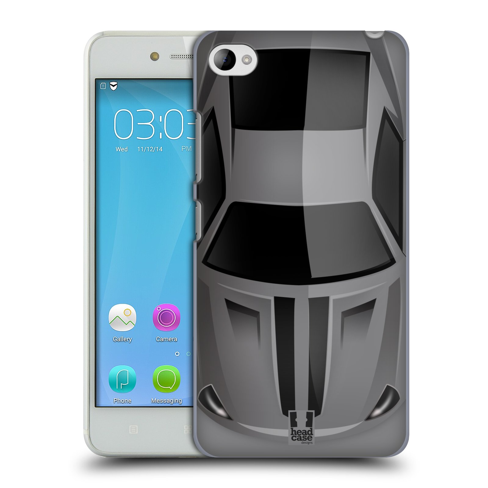 HEAD CASE pevný plastový obal na mobil LENOVO S90 vzor Auto horní pohled šedá