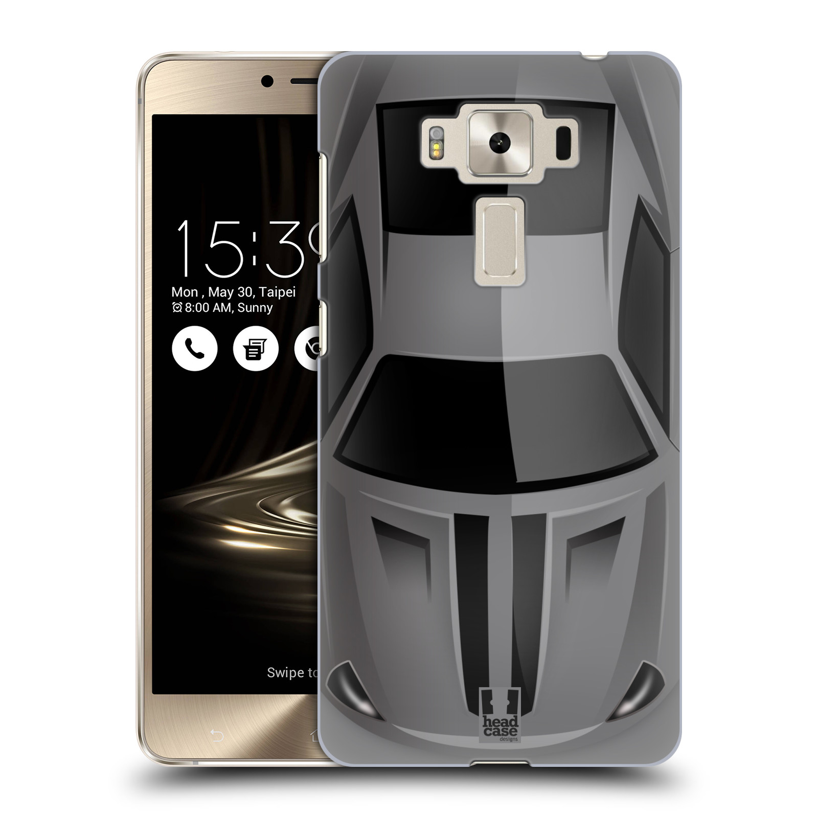 HEAD CASE plastový obal na mobil Asus Zenfone 3 DELUXE ZS550KL vzor Auto horní pohled šedá