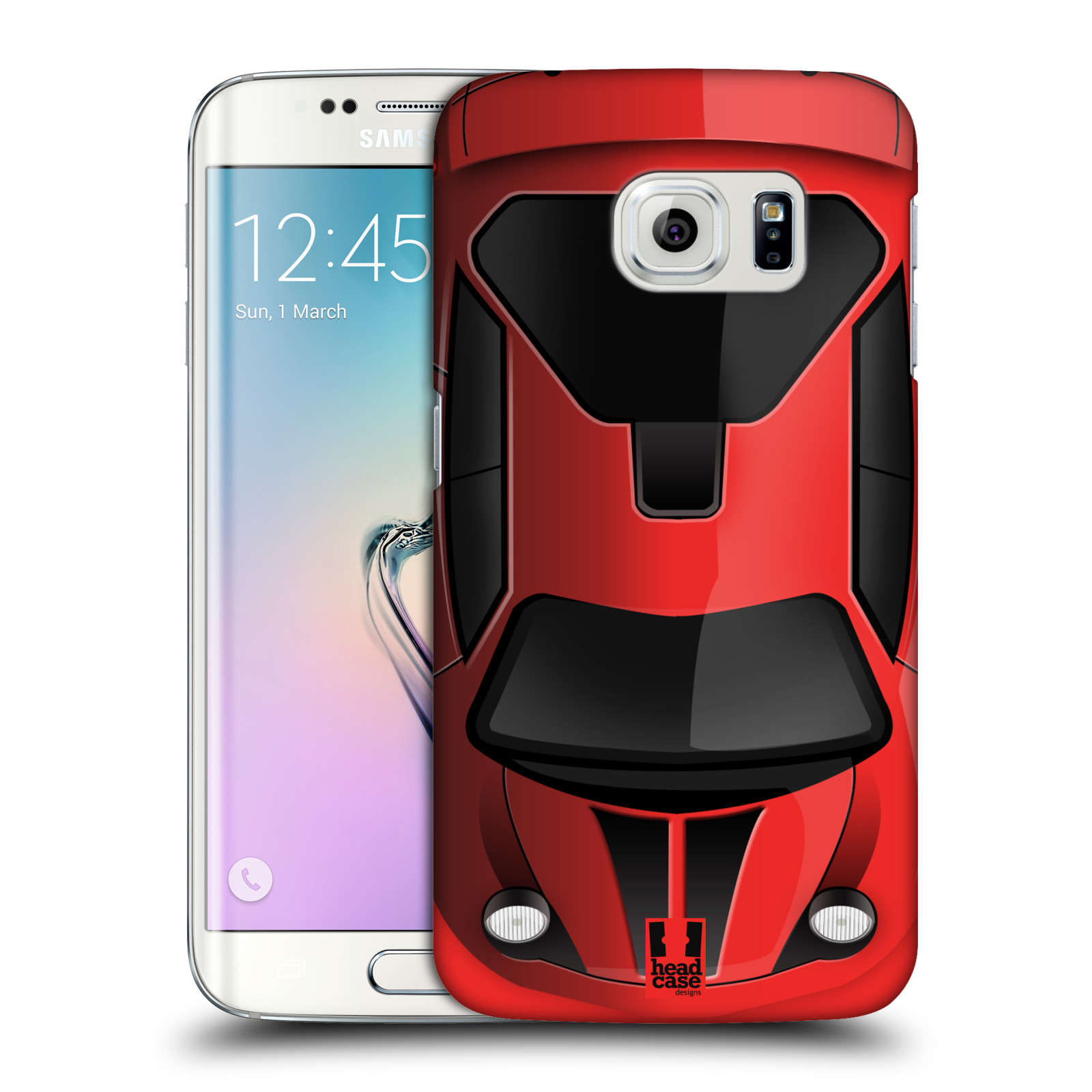 HEAD CASE plastový obal na mobil SAMSUNG Galaxy S6 EDGE (G9250, G925, G925F) vzor Auto horní pohled červená