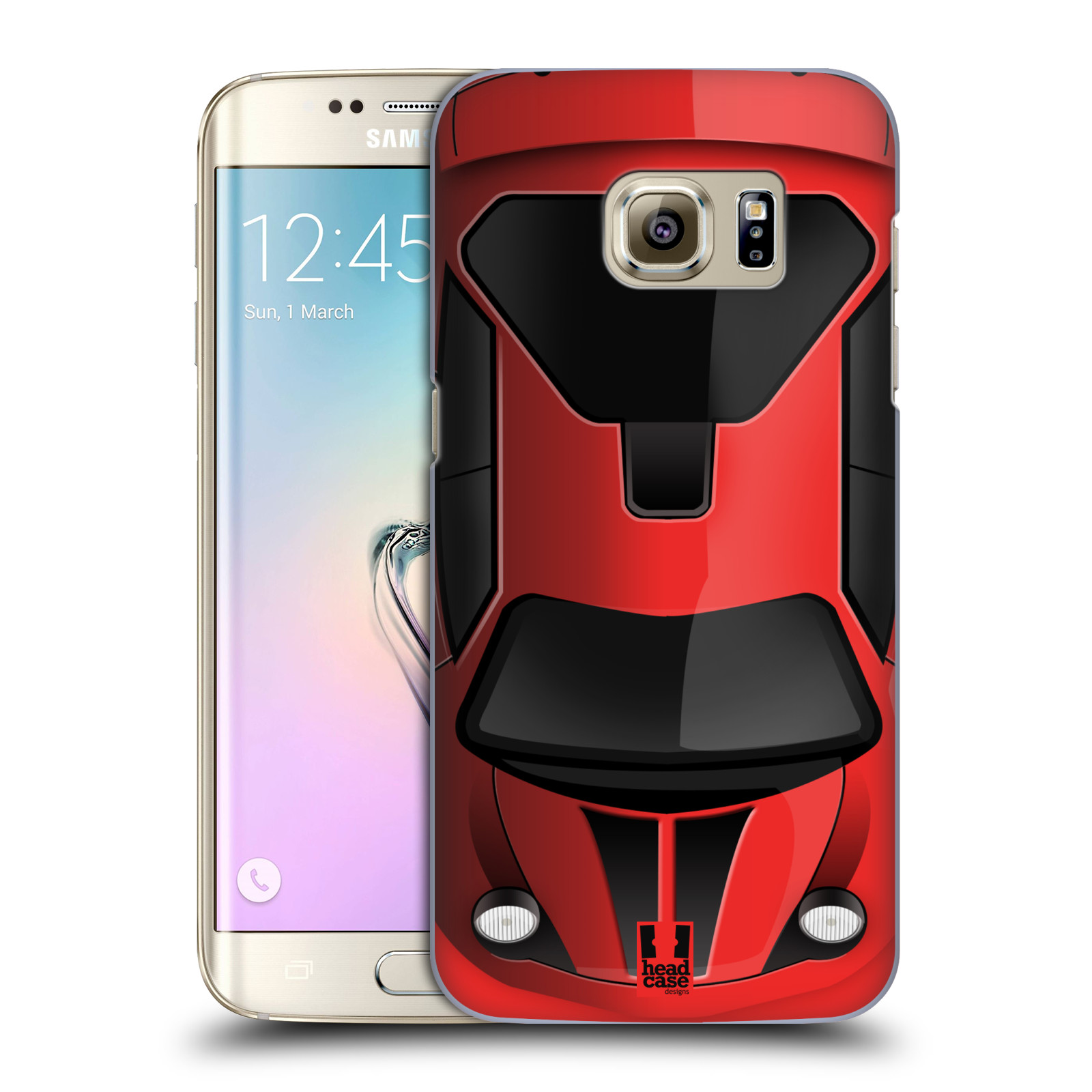 HEAD CASE plastový obal na mobil SAMSUNG GALAXY S7 EDGE vzor Auto horní pohled červená