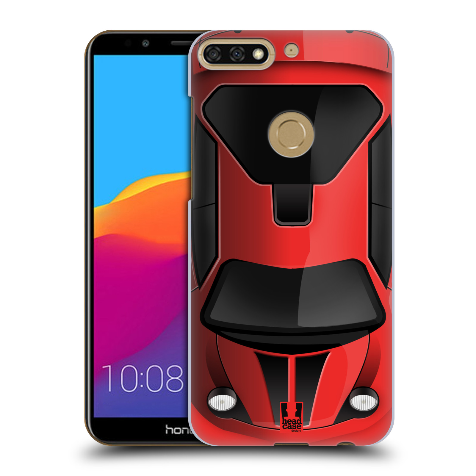 HEAD CASE plastový obal na mobil Honor 7c vzor Auto horní pohled červená