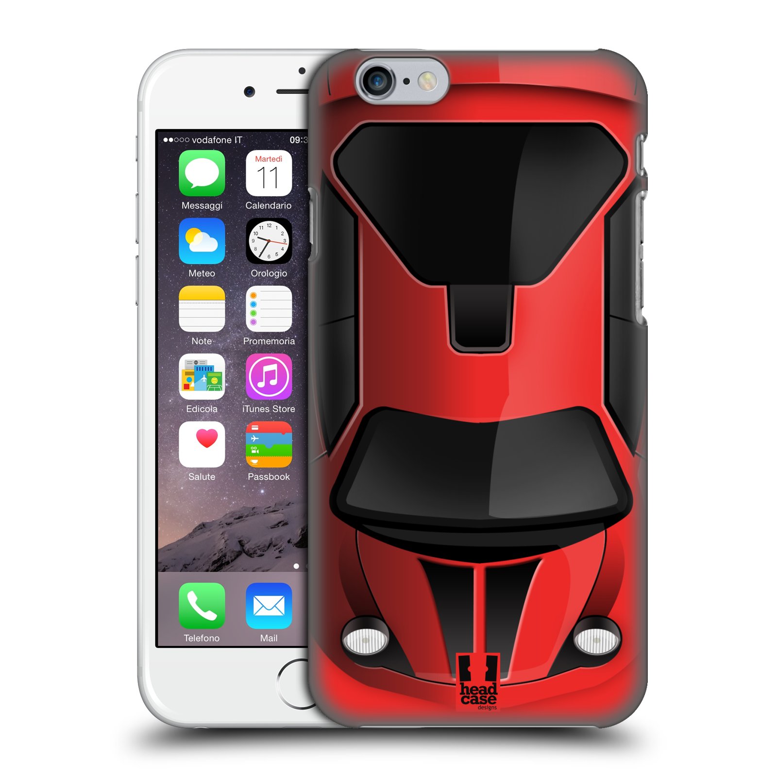 Plastové pouzdro pro mobil Apple Iphone 6/6S vzor Auto horní pohled červená