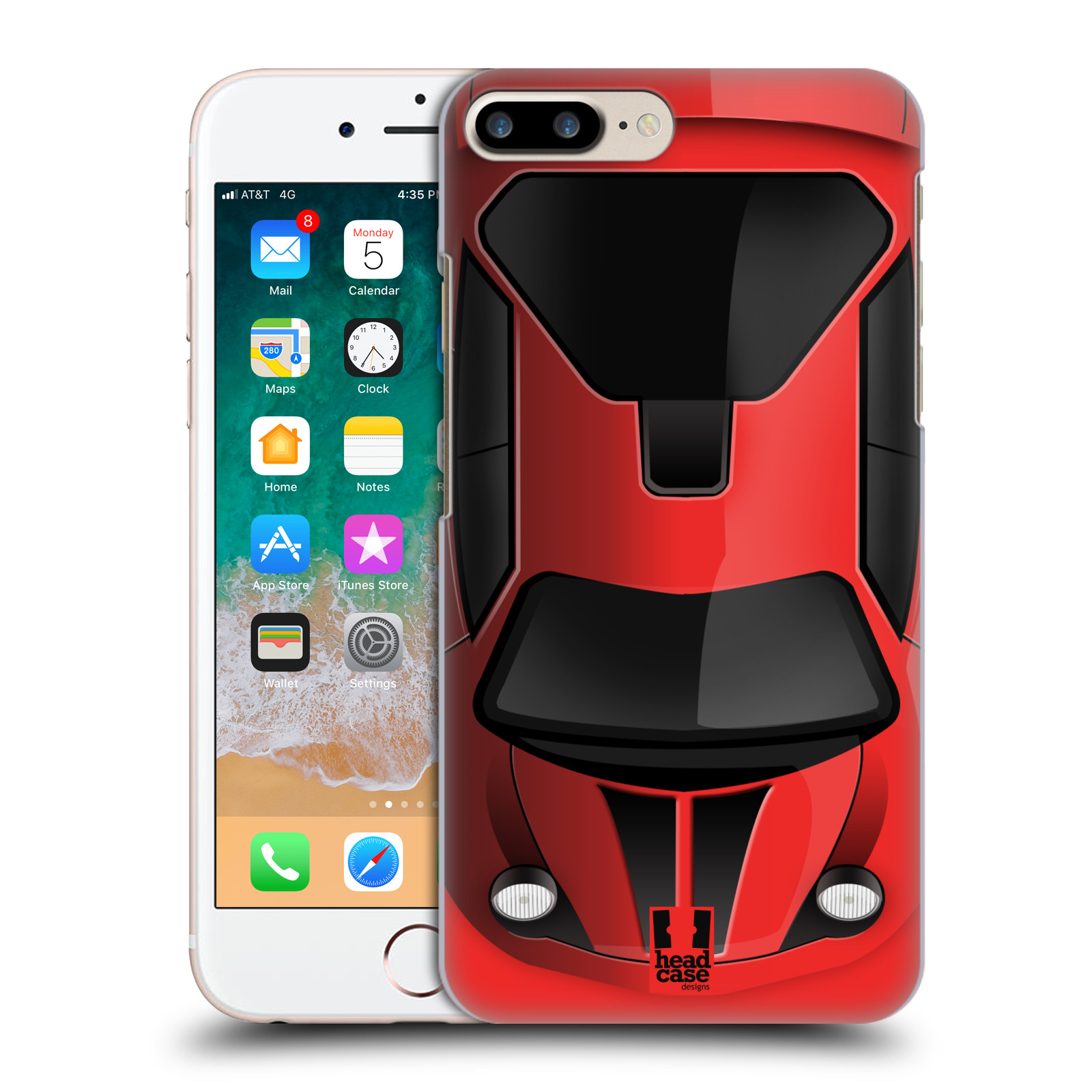 HEAD CASE plastový obal na mobil Apple Iphone 7 PLUS vzor Auto horní pohled červená