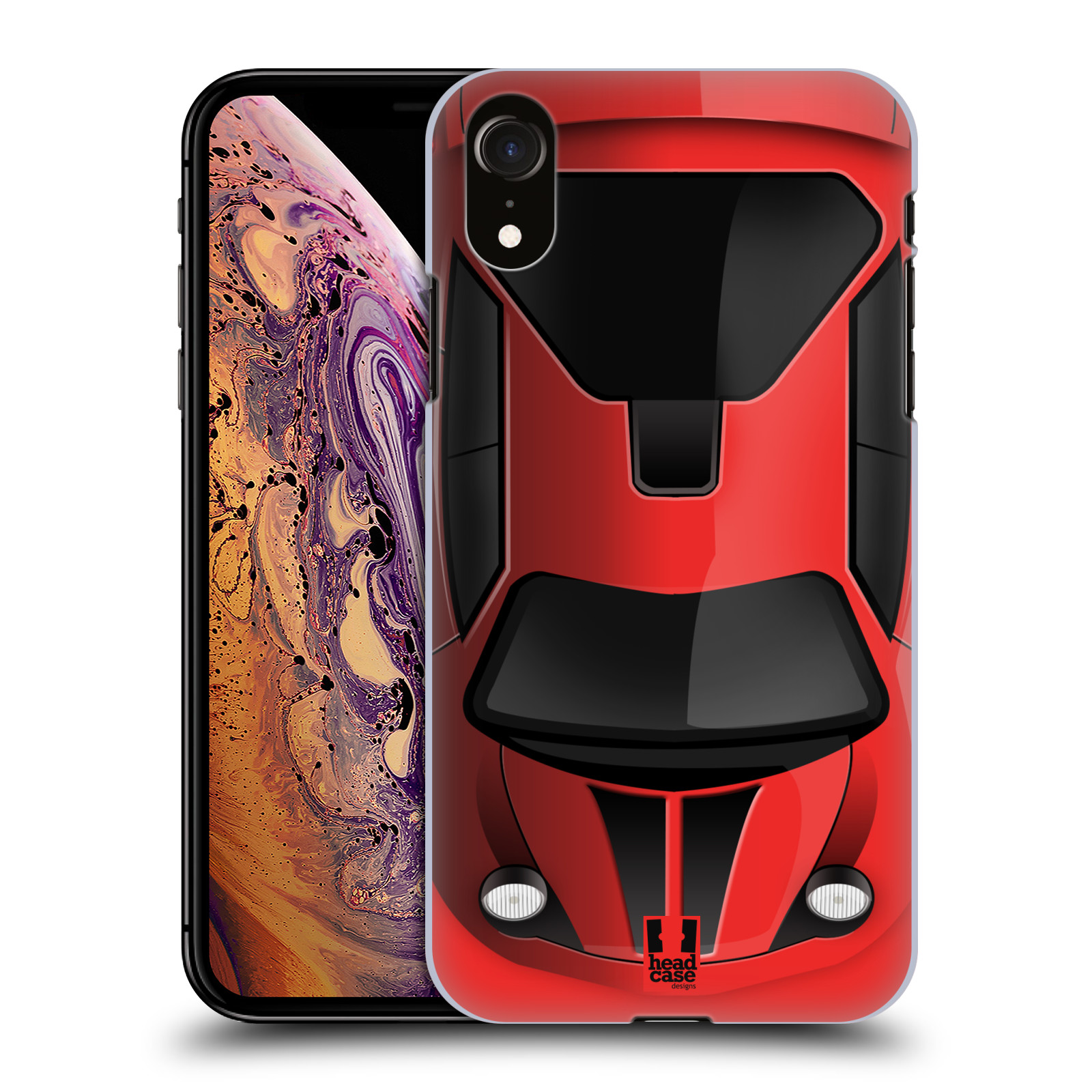 HEAD CASE plastový obal na mobil Apple Iphone XR vzor Auto horní pohled červená