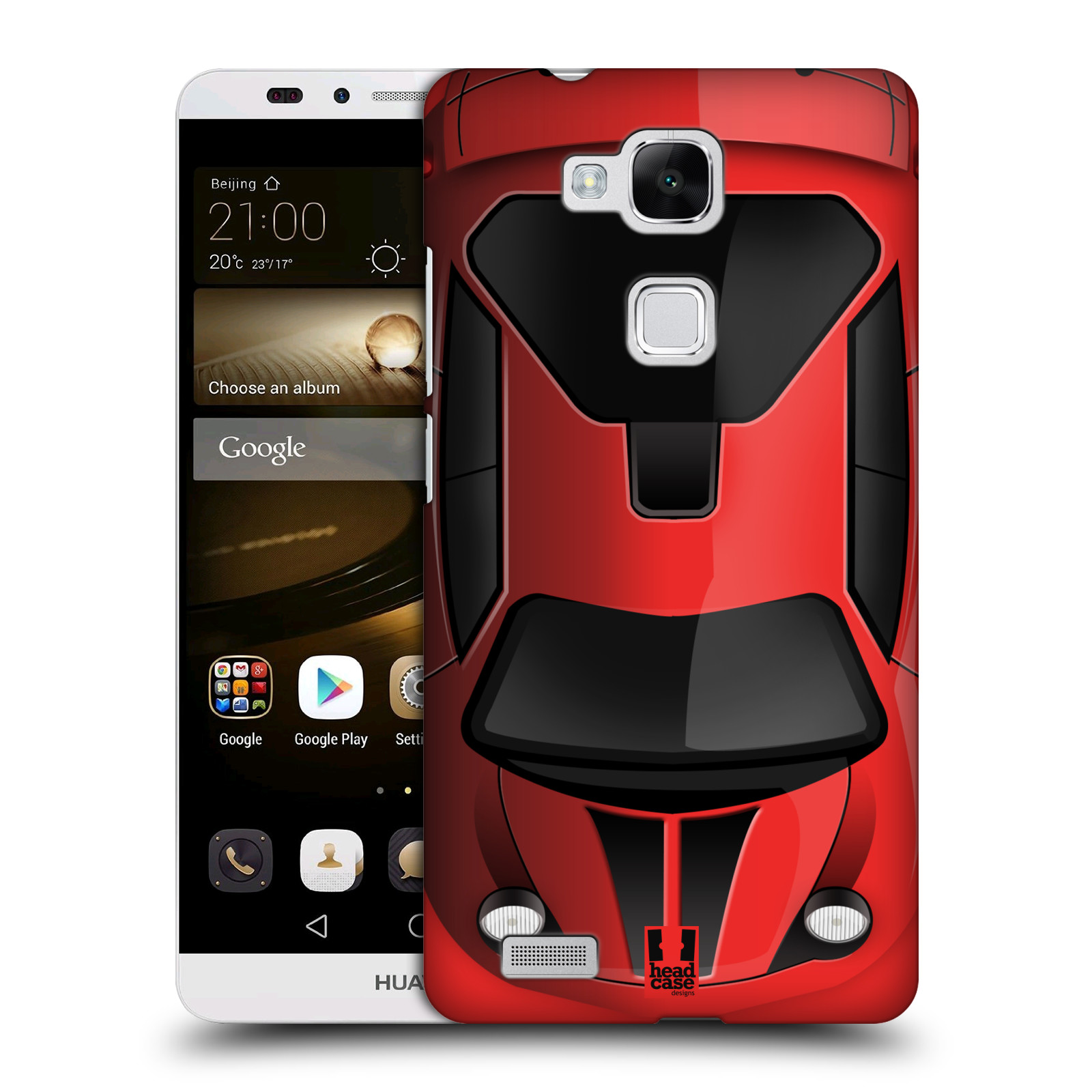 HEAD CASE plastový obal na mobil Huawei Mate 7 vzor Auto horní pohled červená
