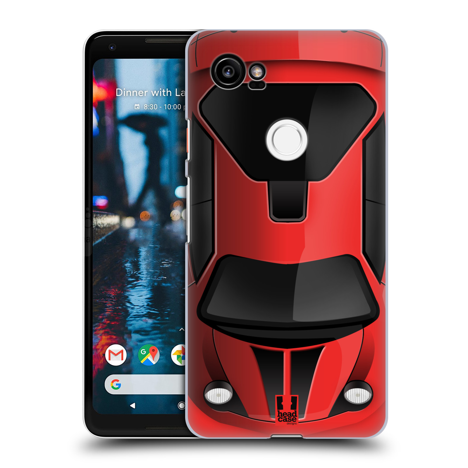 HEAD CASE plastový obal na mobil Google Pixel 2 XL vzor Auto horní pohled červená