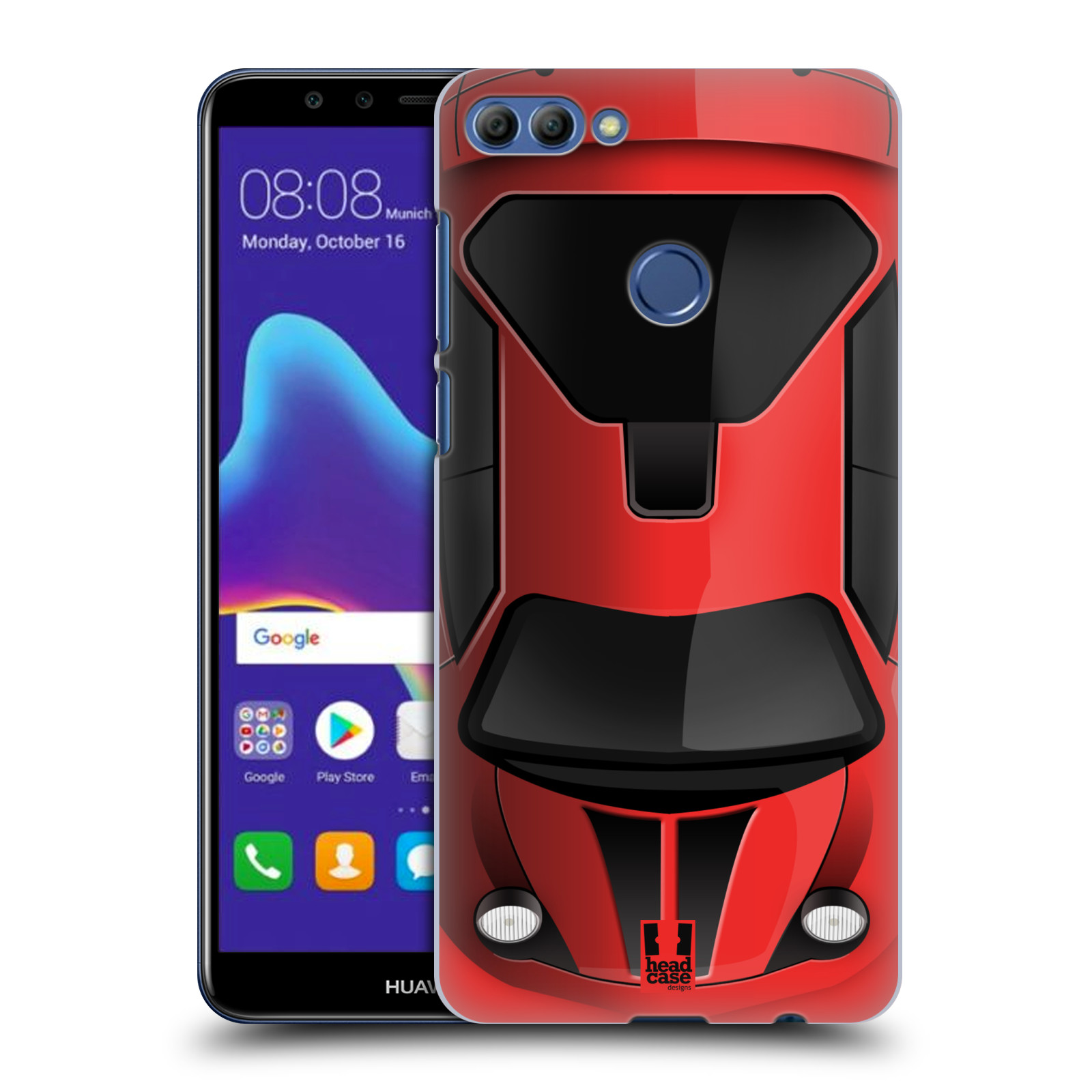 HEAD CASE plastový obal na mobil Huawei Y9 2018 vzor Auto horní pohled červená