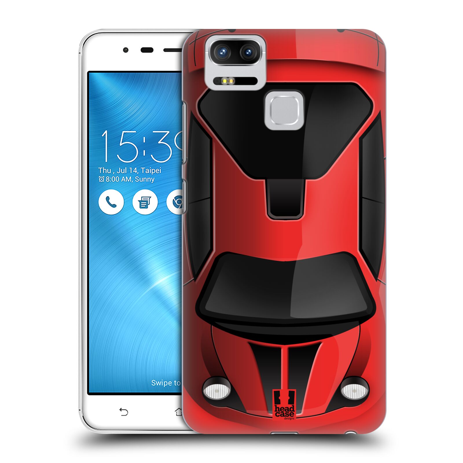 HEAD CASE plastový obal na mobil Asus Zenfone 3 Zoom ZE553KL vzor Auto horní pohled červená