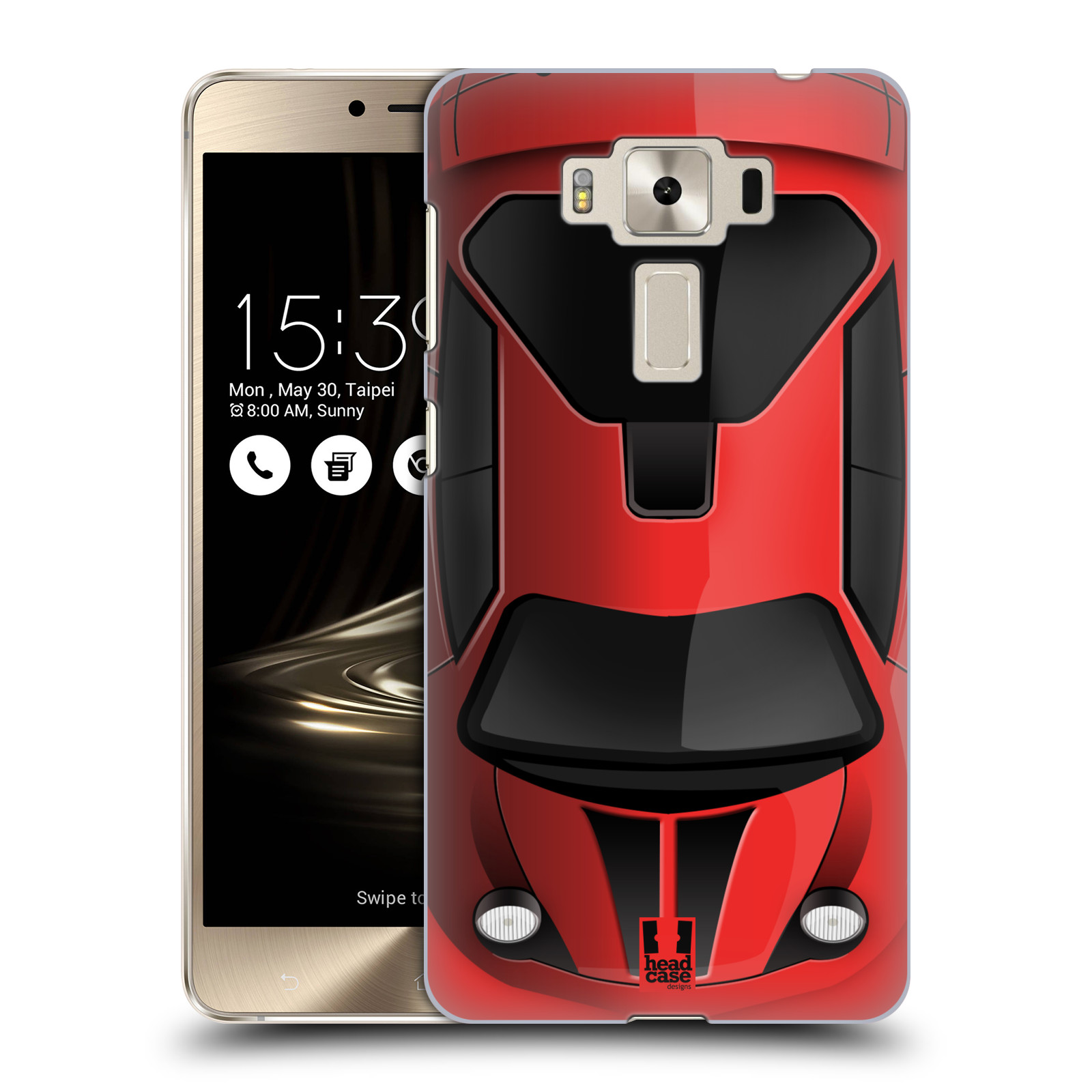 HEAD CASE plastový obal na mobil Asus Zenfone 3 DELUXE ZS550KL vzor Auto horní pohled červená