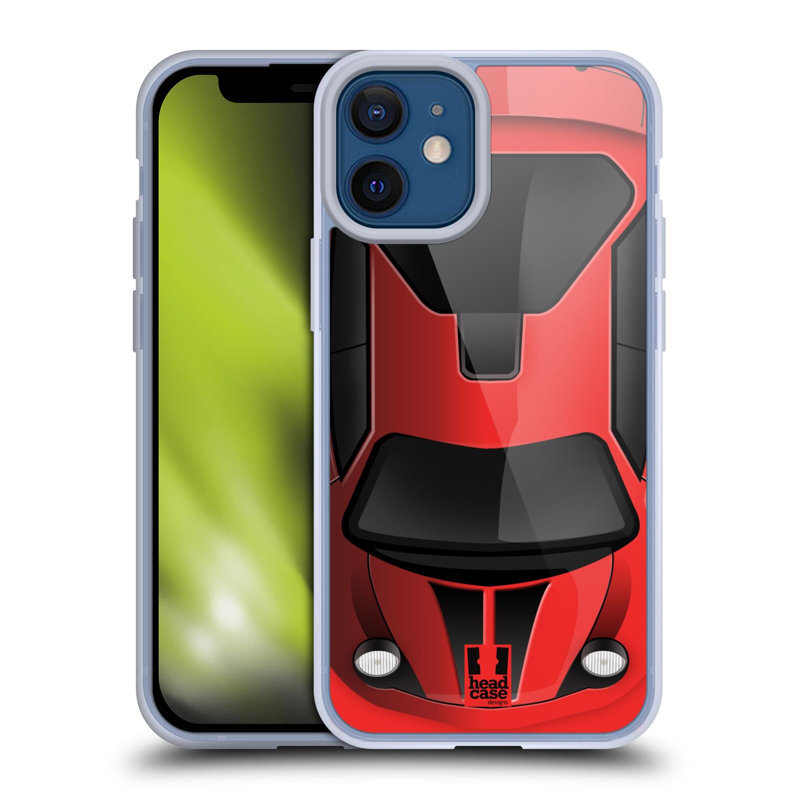 Plastový obal na mobil Apple Iphone 12 MINI vzor Auto horní pohled červená