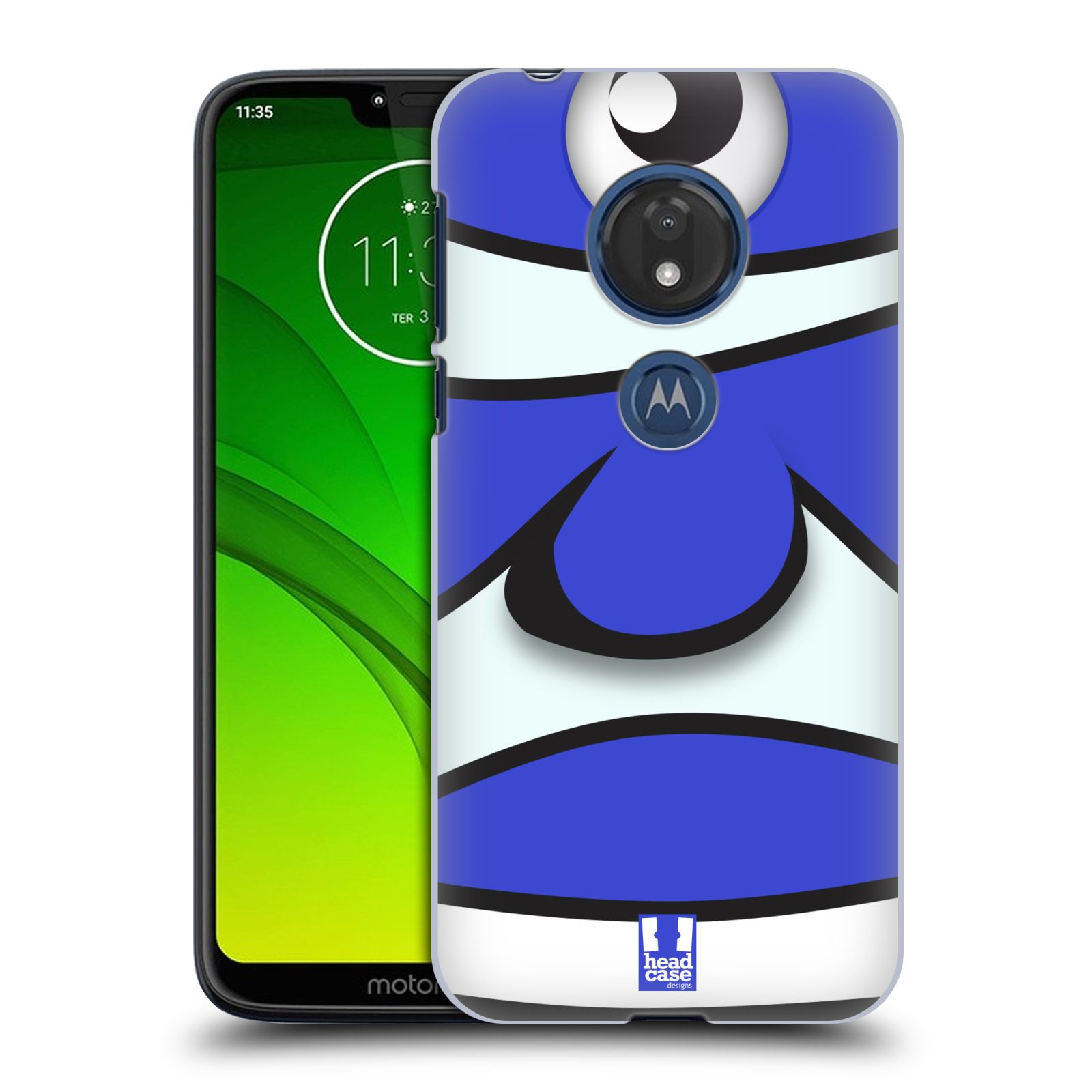 Pouzdro na mobil Motorola Moto G7 Play vzor Rybičky z profilu modrý klaun
