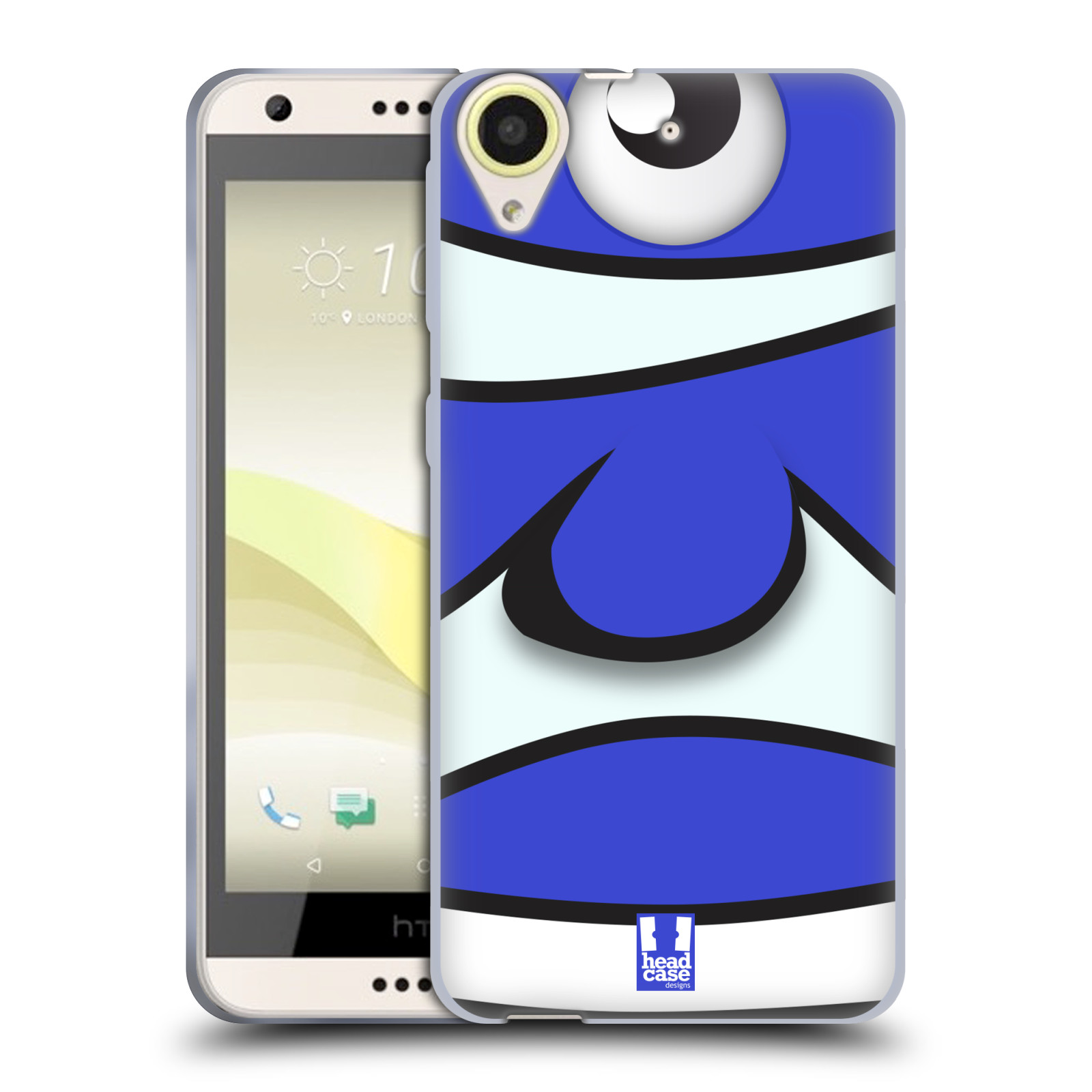 HEAD CASE silikonový obal na mobil HTC Desire 650 vzor Rybičky z profilu modrý klaun