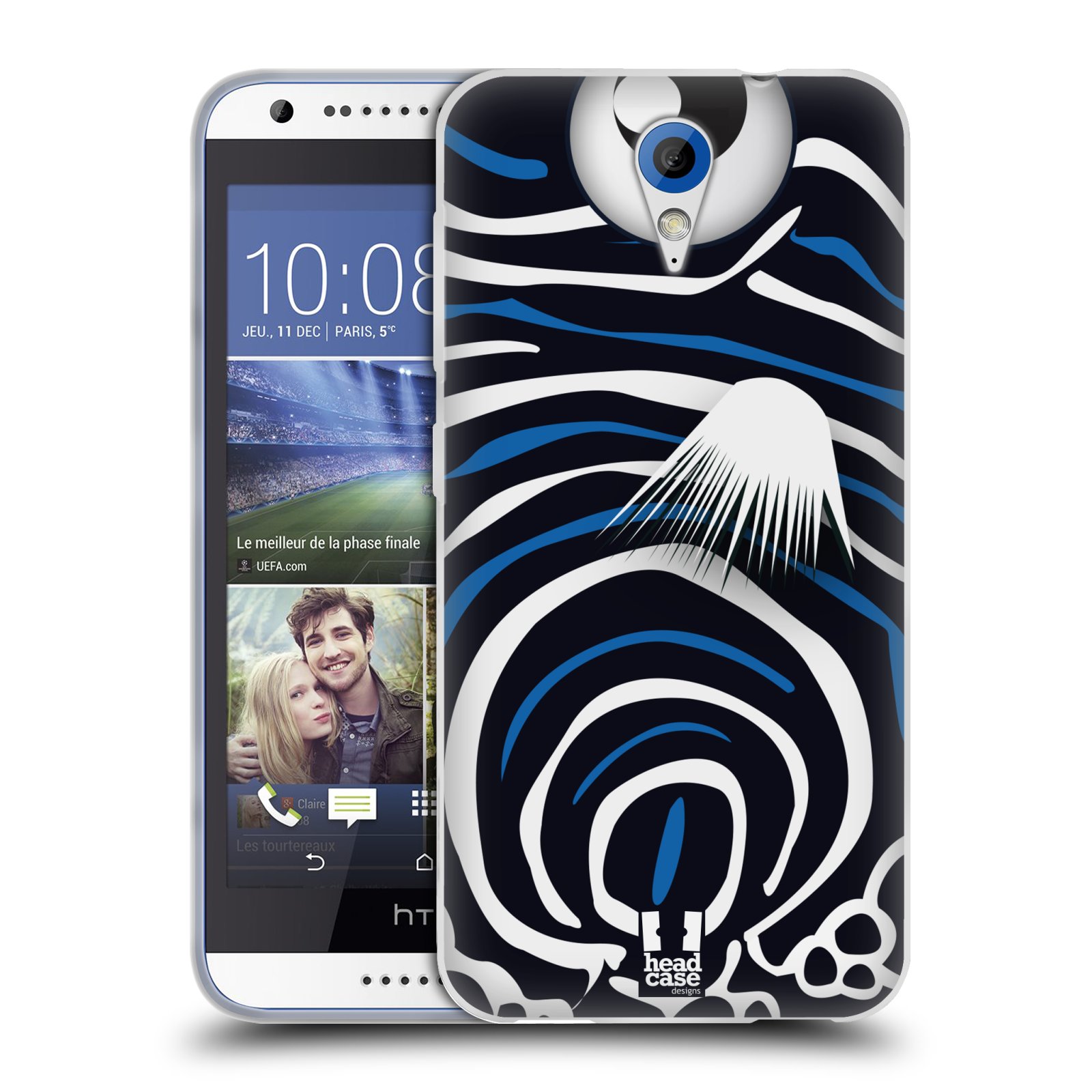HEAD CASE silikonový obal na mobil HTC DESIRE 620 vzor Rybičky z profilu Angelfish