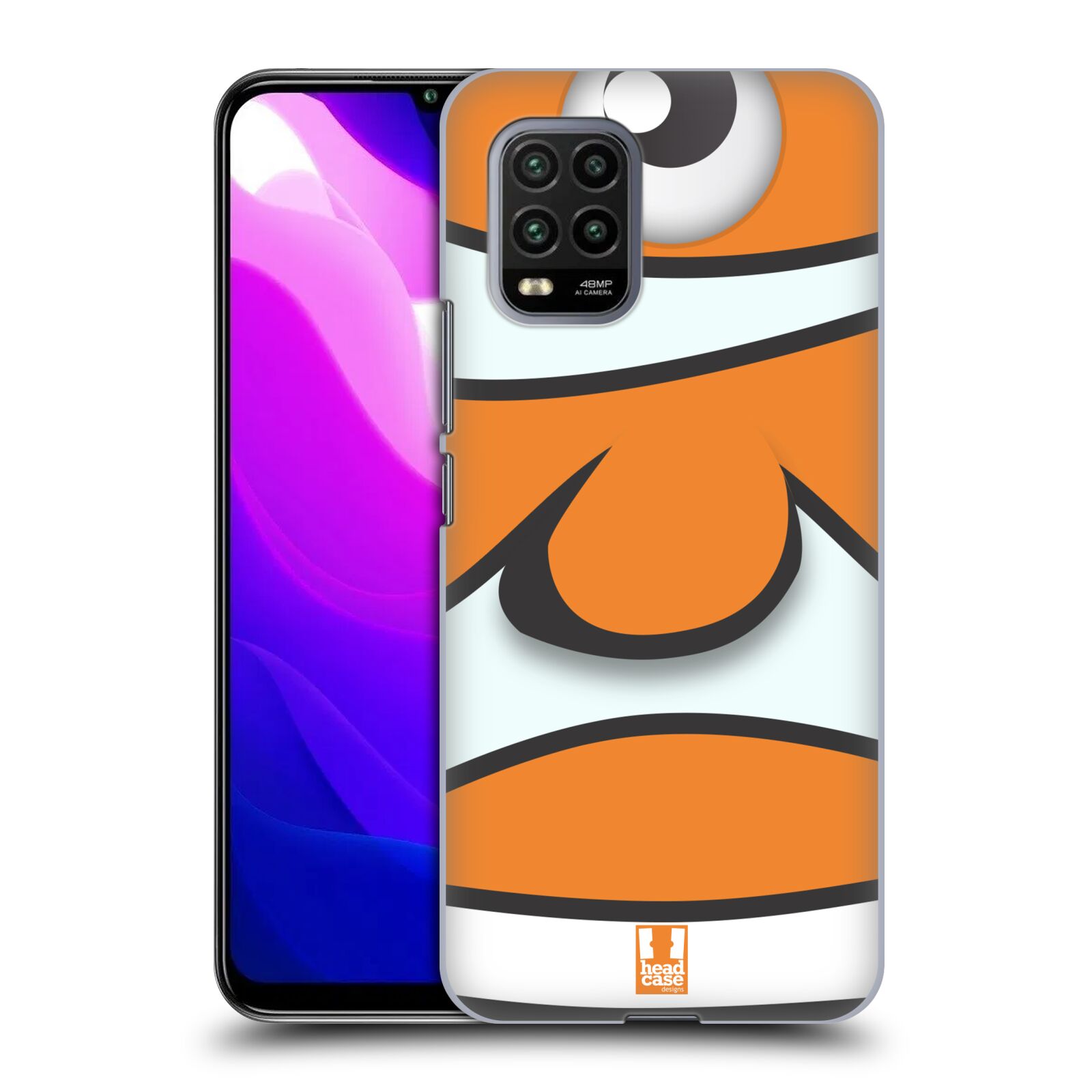 Zadní kryt, obal na mobil Xiaomi Mi 10 LITE vzor Rybičky z profilu klaun oranžová NEMO