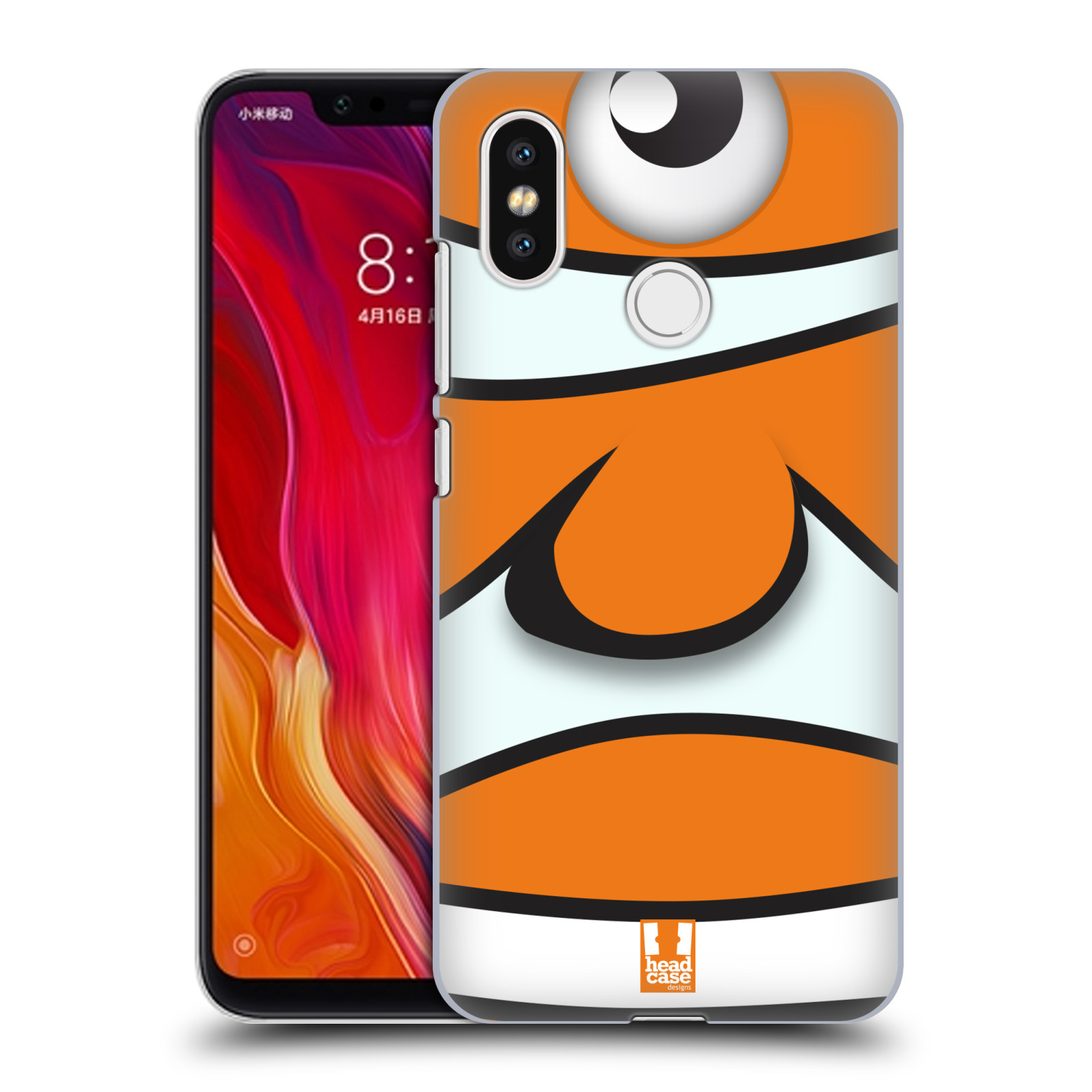 HEAD CASE plastový obal na mobil Xiaomi Mi 8 vzor Rybičky z profilu klaun oranžová NEMO