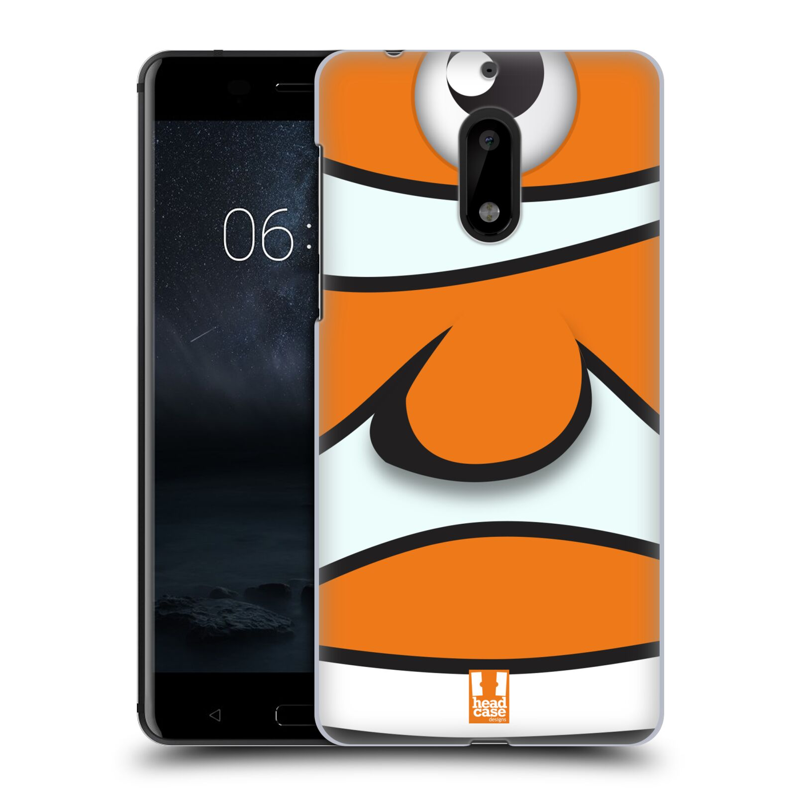 HEAD CASE plastový obal na mobil Nokia 6 vzor Rybičky z profilu klaun oranžová NEMO
