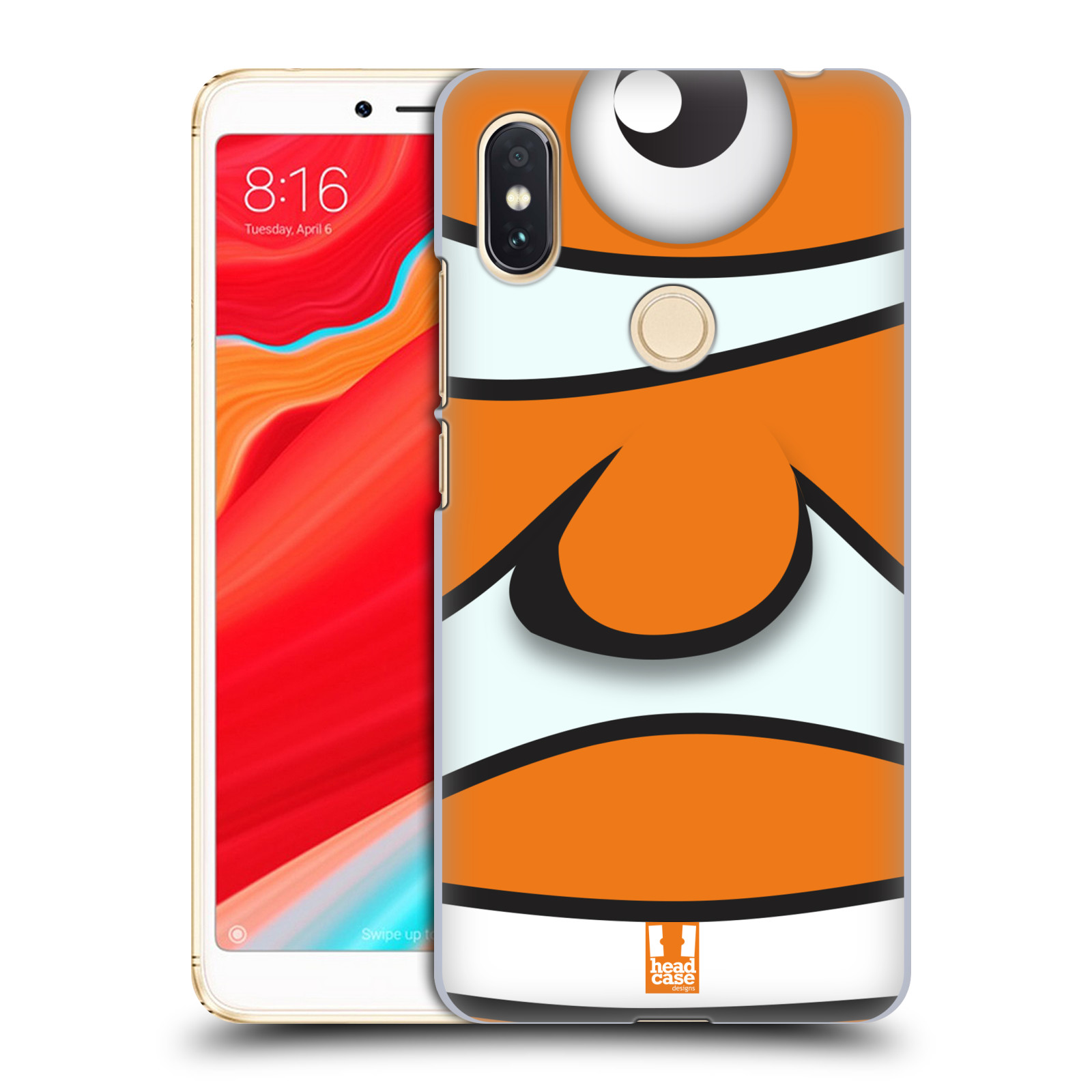 HEAD CASE plastový obal na mobil Xiaomi Redmi S2 vzor Rybičky z profilu klaun oranžová NEMO