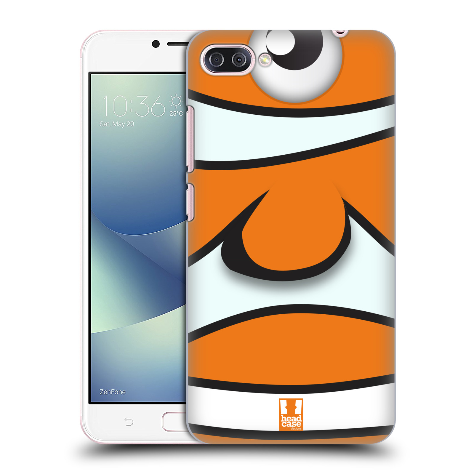 HEAD CASE plastový obal na mobil Asus Zenfone 4 MAX ZC554KL vzor Rybičky z profilu klaun oranžová NEMO