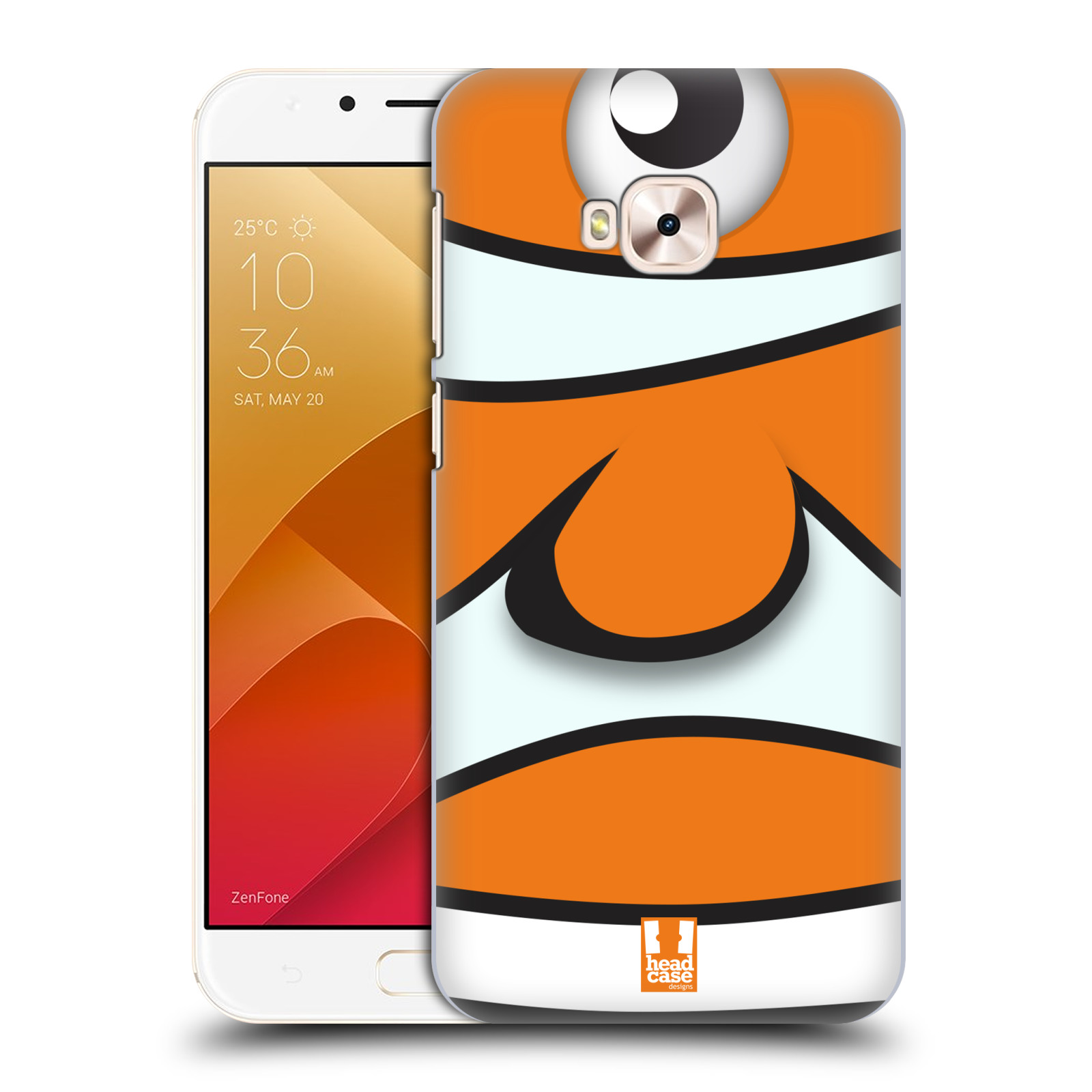 HEAD CASE plastový obal na mobil Asus Zenfone 4 Selfie Pro ZD552KL vzor Rybičky z profilu klaun oranžová NEMO