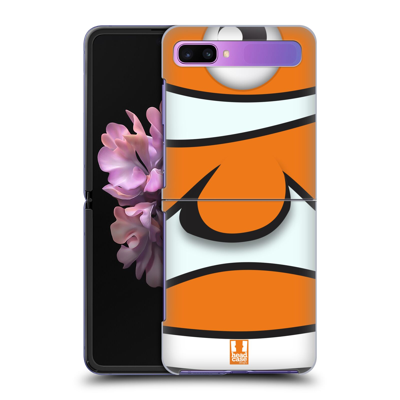 Zadní kryt na mobil Samsung Galaxy Z Flip vzor Rybičky z profilu klaun oranžová NEMO