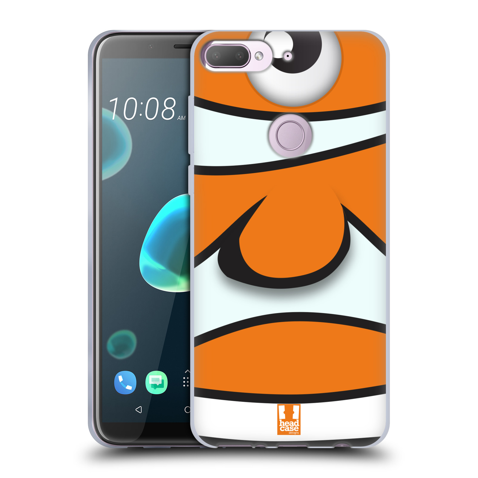 HEAD CASE silikonový obal na mobil HTC Desire 12+ / Desire 12+ DUAL SIM vzor Rybičky z profilu klaun oranžová NEMO