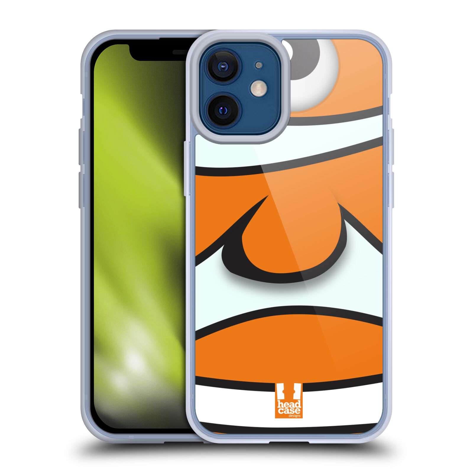 Plastový obal na mobil Apple Iphone 12 MINI vzor Rybičky z profilu klaun oranžová NEMO