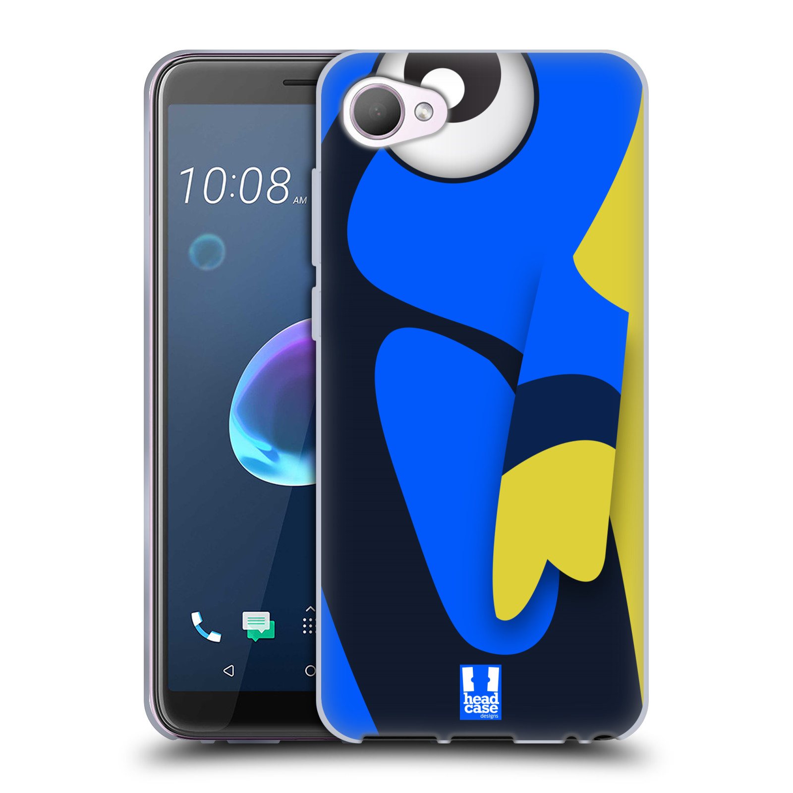 HEAD CASE silikonový obal na mobil HTC Desire 12 / Desire 12 DUAL SIM vzor Rybičky z profilu modrá a žlutá Dory
