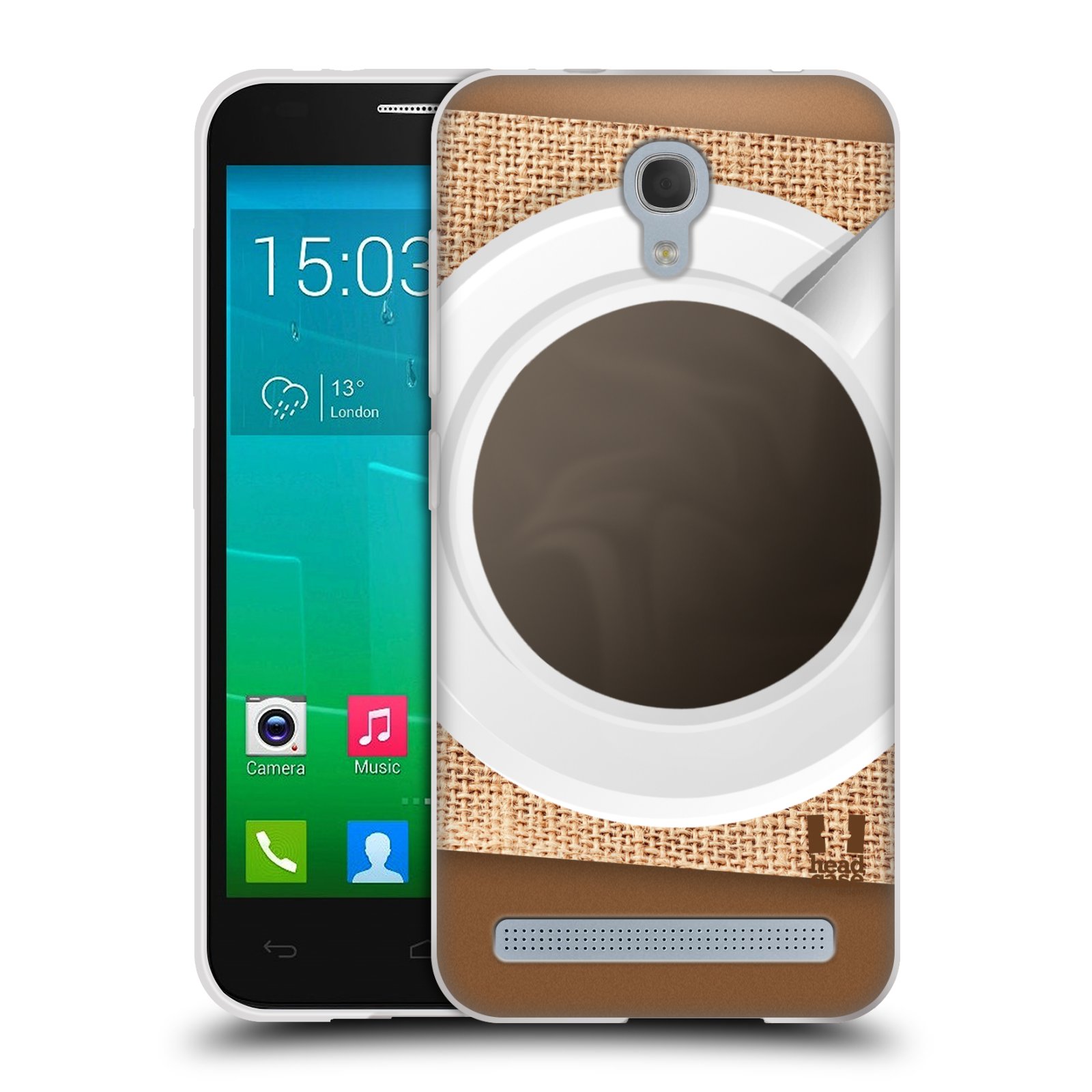HEAD CASE silikonový obal na mobil Alcatel Idol 2 MINI S 6036Y vzor maskování kafe na stole
