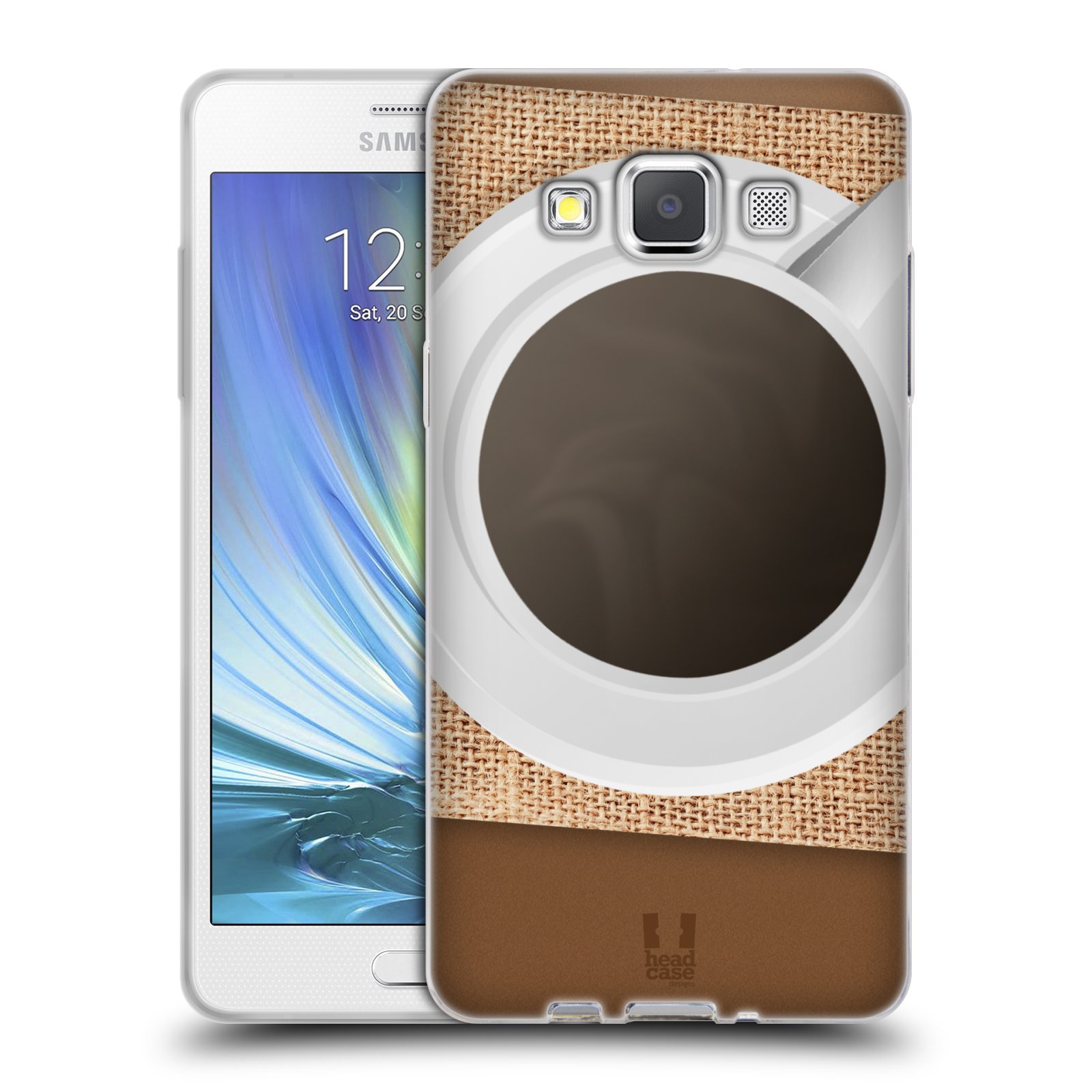 HEAD CASE silikonový obal na mobil Samsung Galaxy A5 vzor maskování kafe na stole