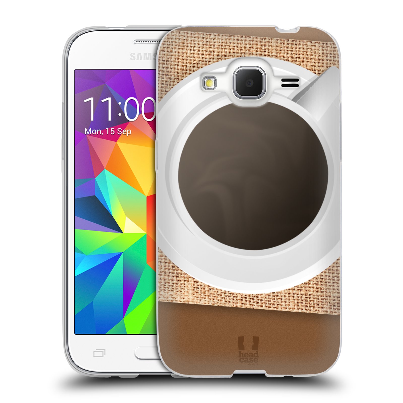HEAD CASE silikonový obal na mobil Samsung Galaxy Core Prime (G360) vzor maskování kafe na stole