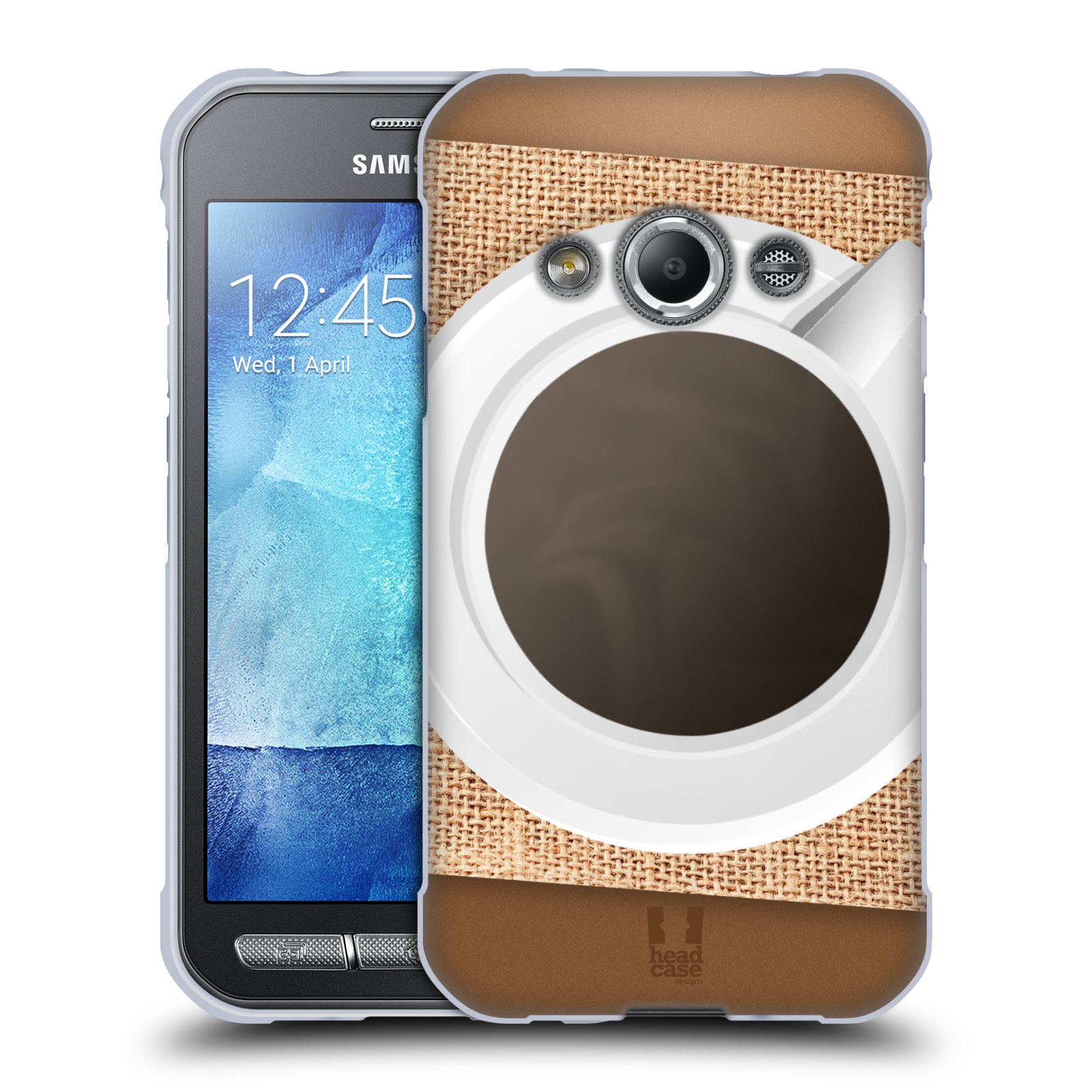 HEAD CASE silikonový obal na mobil Samsung Galaxy Xcover 3 vzor maskování kafe na stole