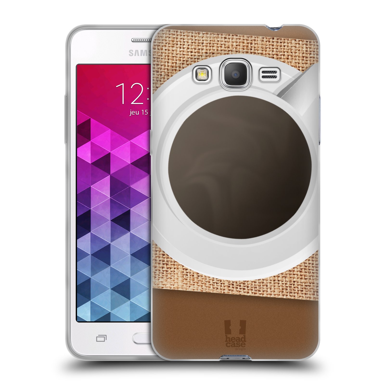 HEAD CASE silikonový obal na mobil Samsung Galaxy GRAND PRIME vzor maskování kafe na stole