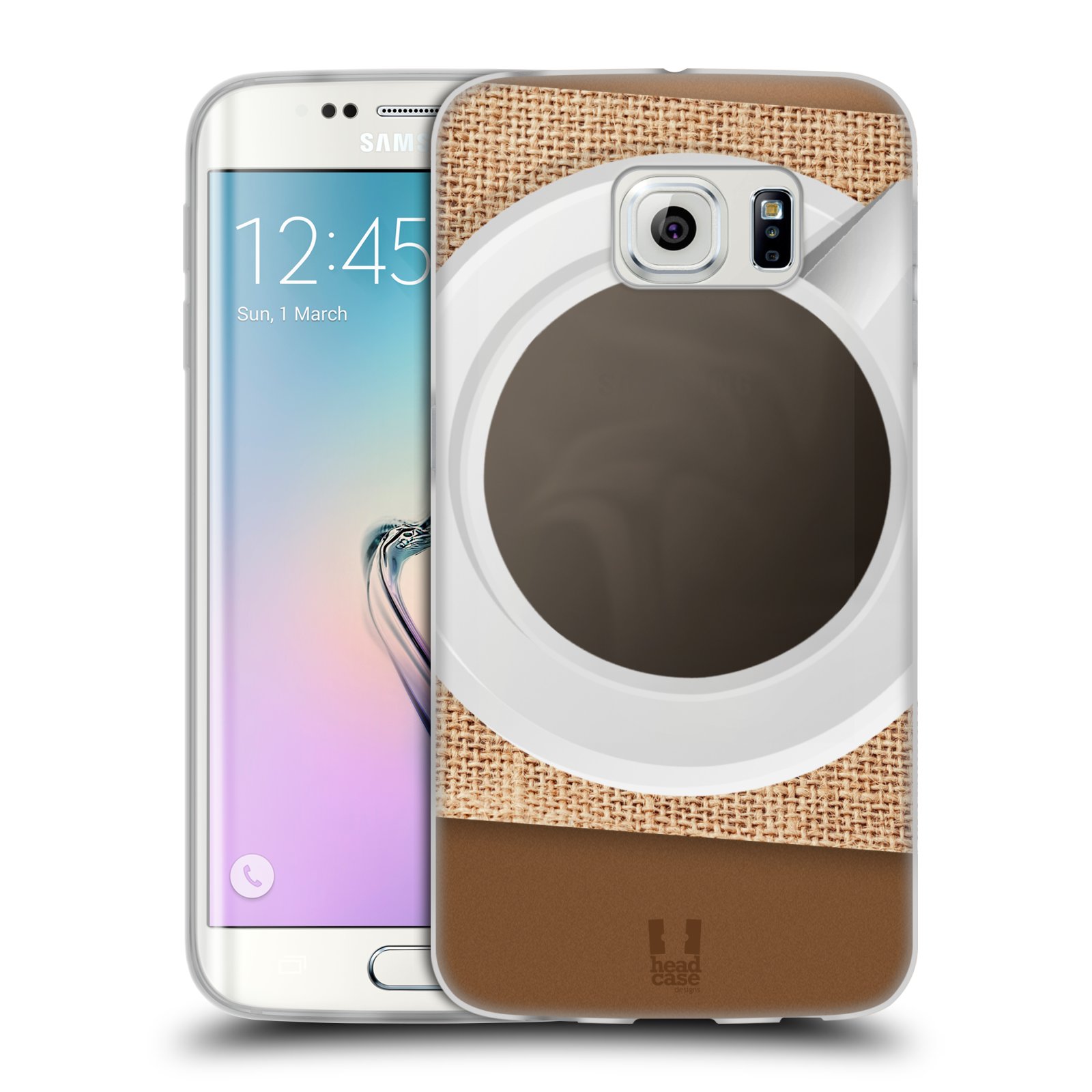 HEAD CASE silikonový obal na mobil Samsung Galaxy S6 EDGE vzor maskování kafe na stole