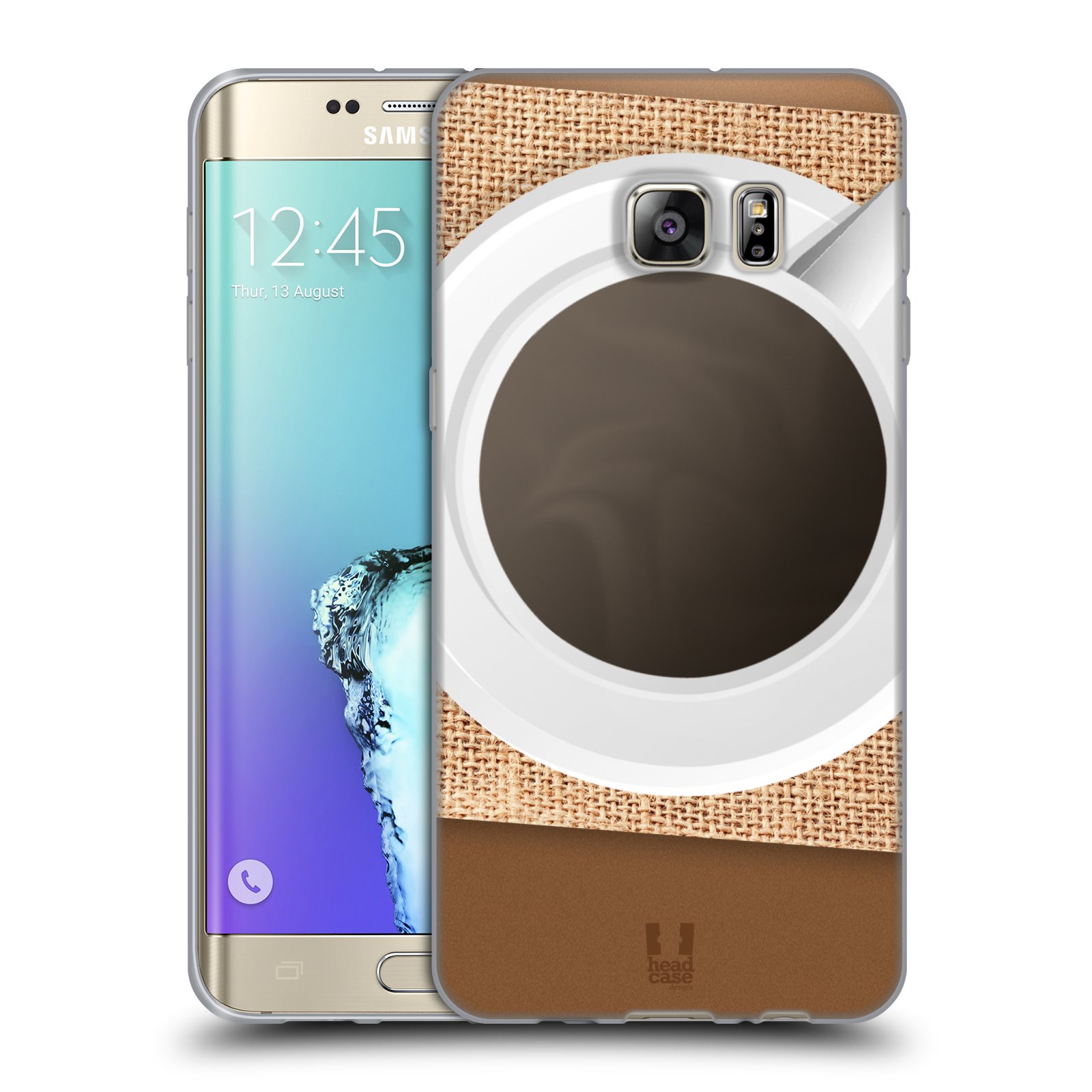 HEAD CASE silikonový obal na mobil Samsung Galaxy S6 EDGE PLUS vzor maskování kafe na stole