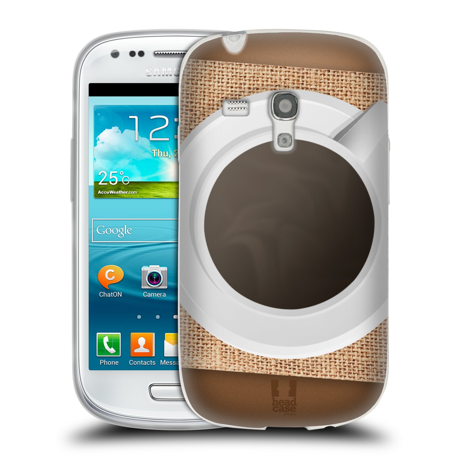 HEAD CASE silikonový obal na mobil Samsung Galaxy S3 MINI i8190 vzor maskování kafe na stole