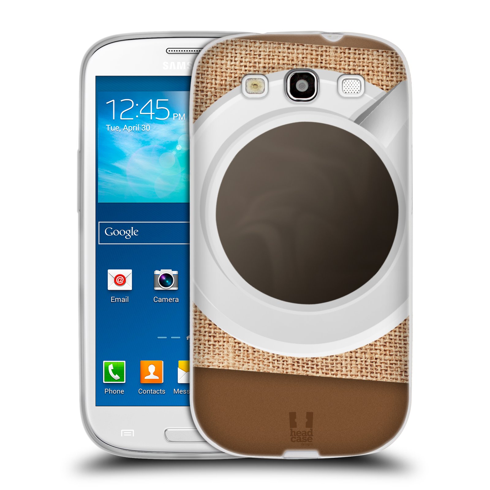 HEAD CASE silikonový obal na mobil Samsung Galaxy S3 i9300 vzor maskování kafe na stole