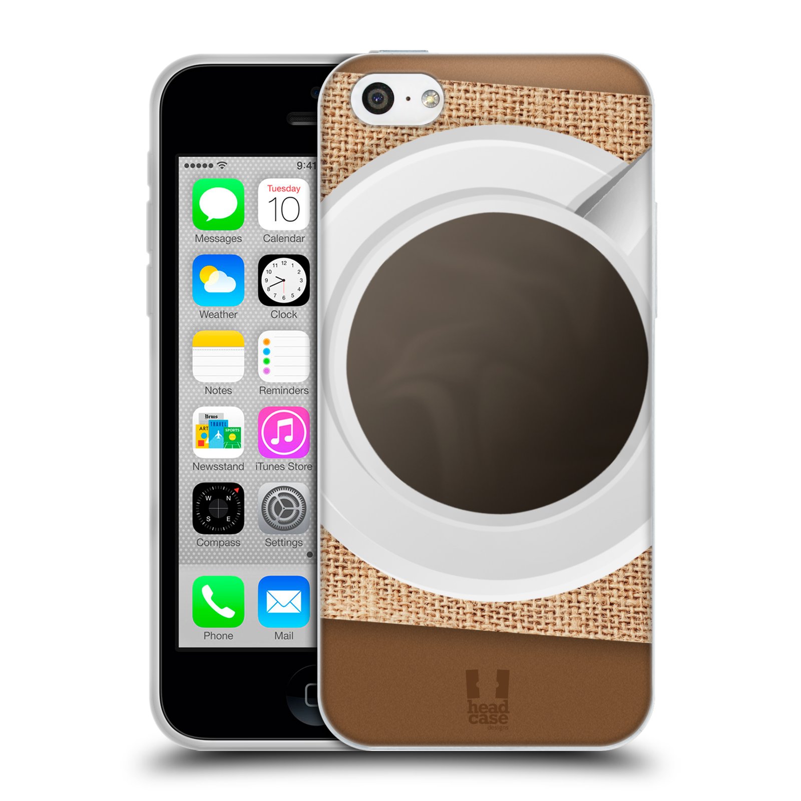 HEAD CASE silikonový obal na mobil Apple Iphone 5C vzor maskování kafe na stole