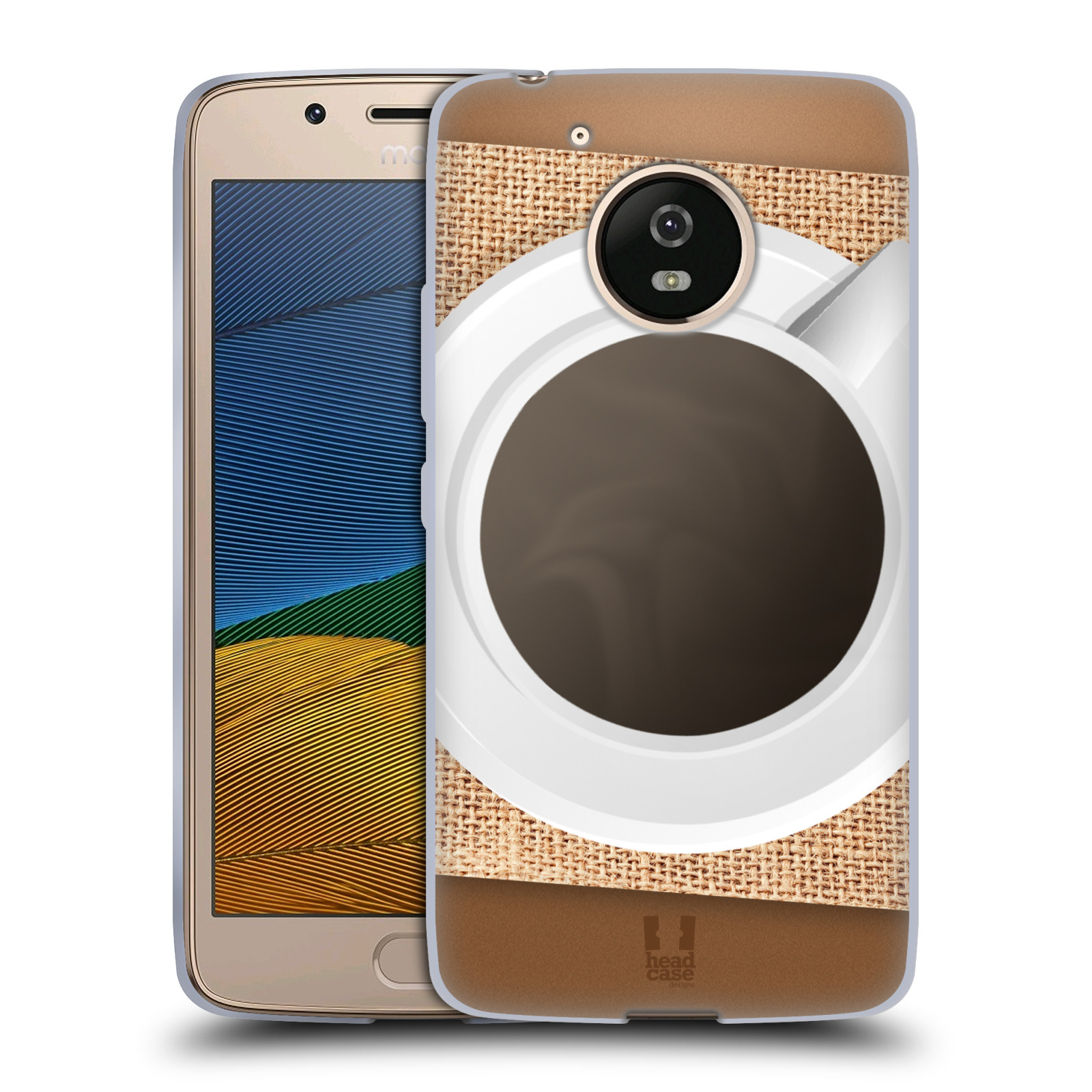HEAD CASE silikonový obal na mobil Lenovo Moto G5 vzor maskování kafe na stole