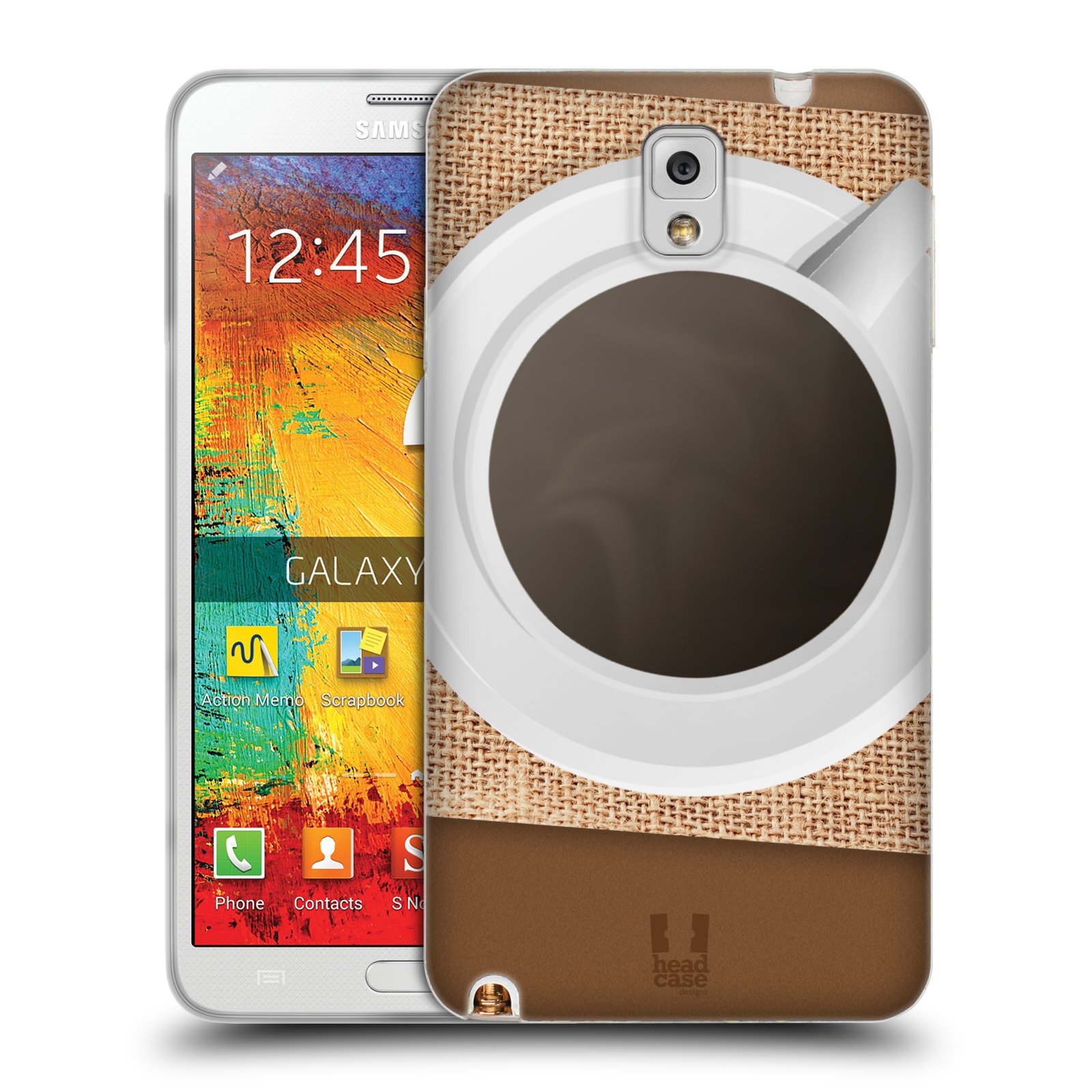HEAD CASE silikonový obal na mobil Samsung Galaxy Note 3 (N9005) vzor maskování kafe na stole