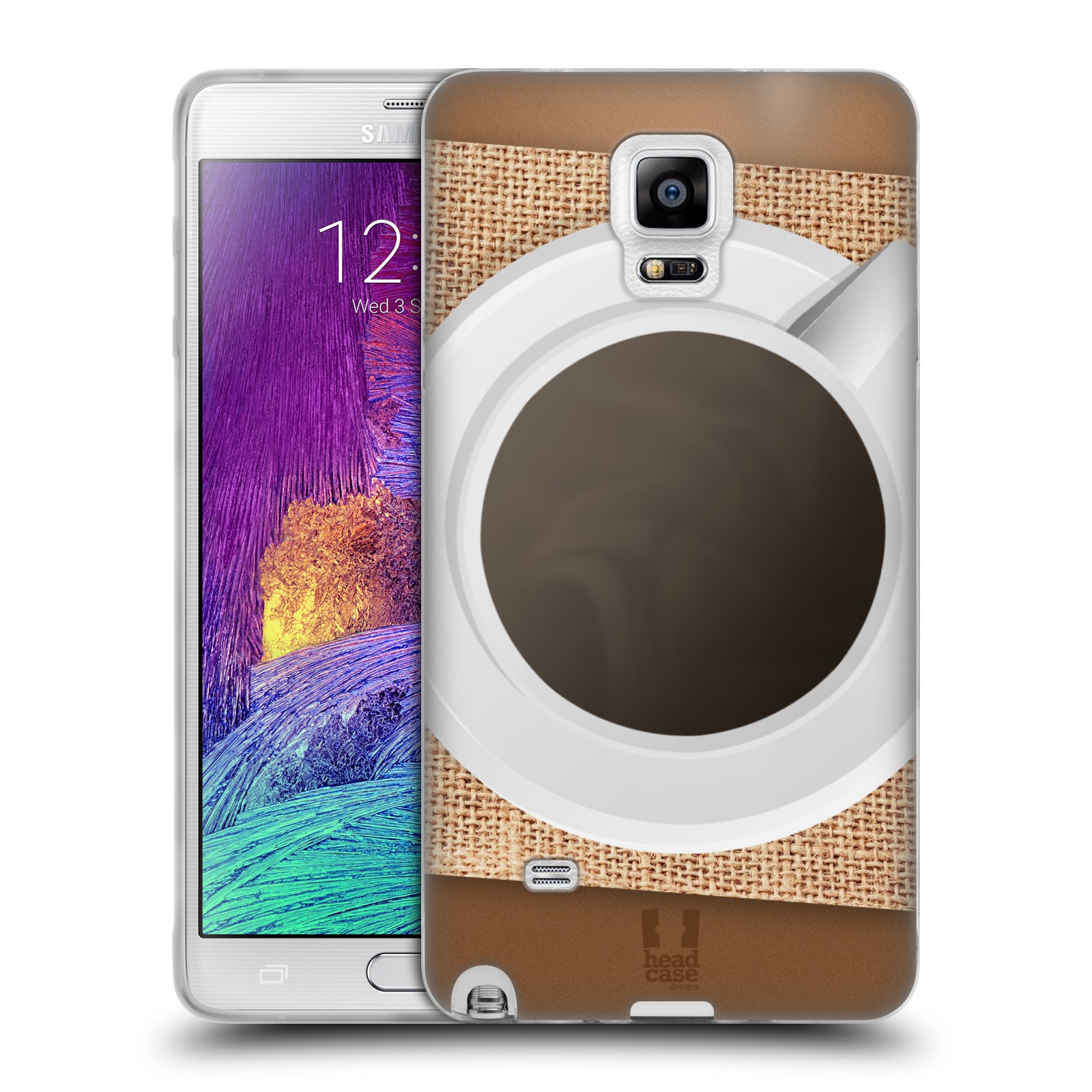 HEAD CASE silikonový obal na mobil Samsung Galaxy Note 4 (N910) vzor maskování kafe na stole