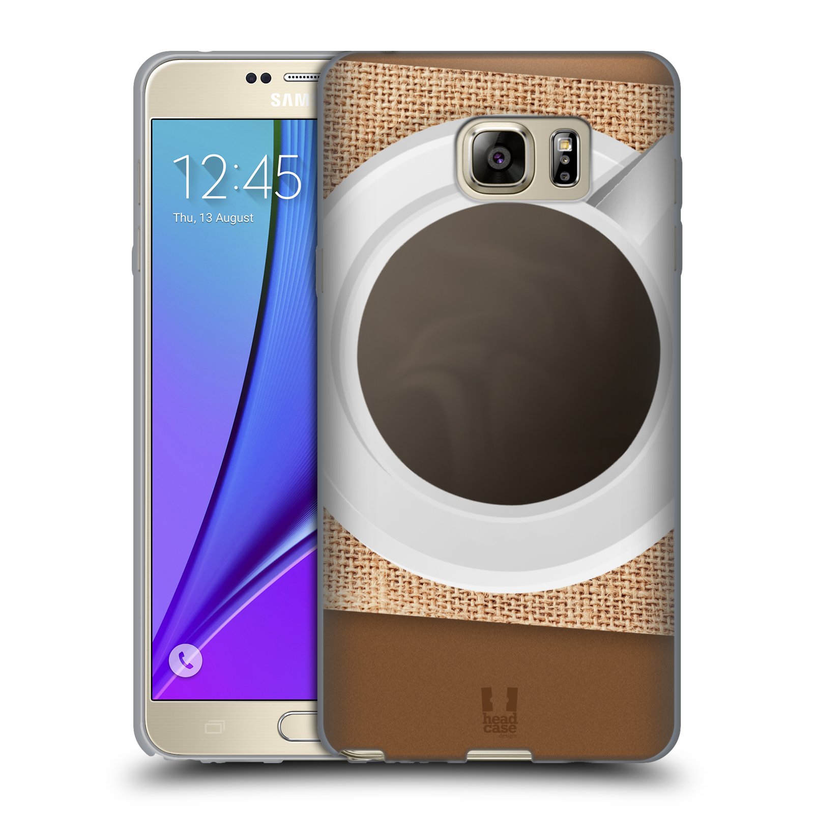 HEAD CASE silikonový obal na mobil Samsung Galaxy Note 5 (N920) vzor maskování kafe na stole