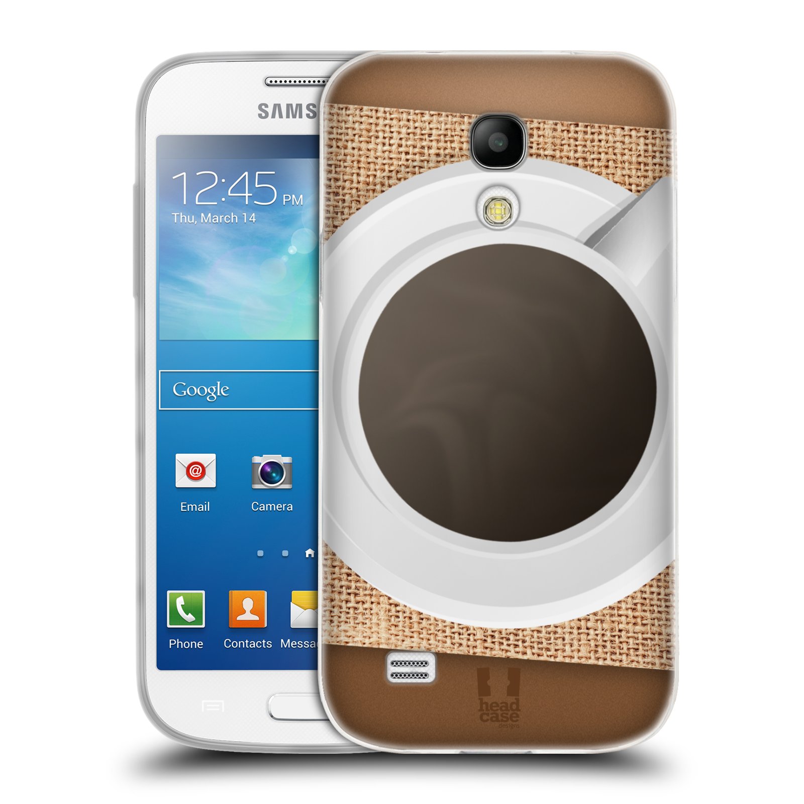HEAD CASE silikonový obal na mobil Samsung Galaxy S4 MINI vzor maskování kafe na stole