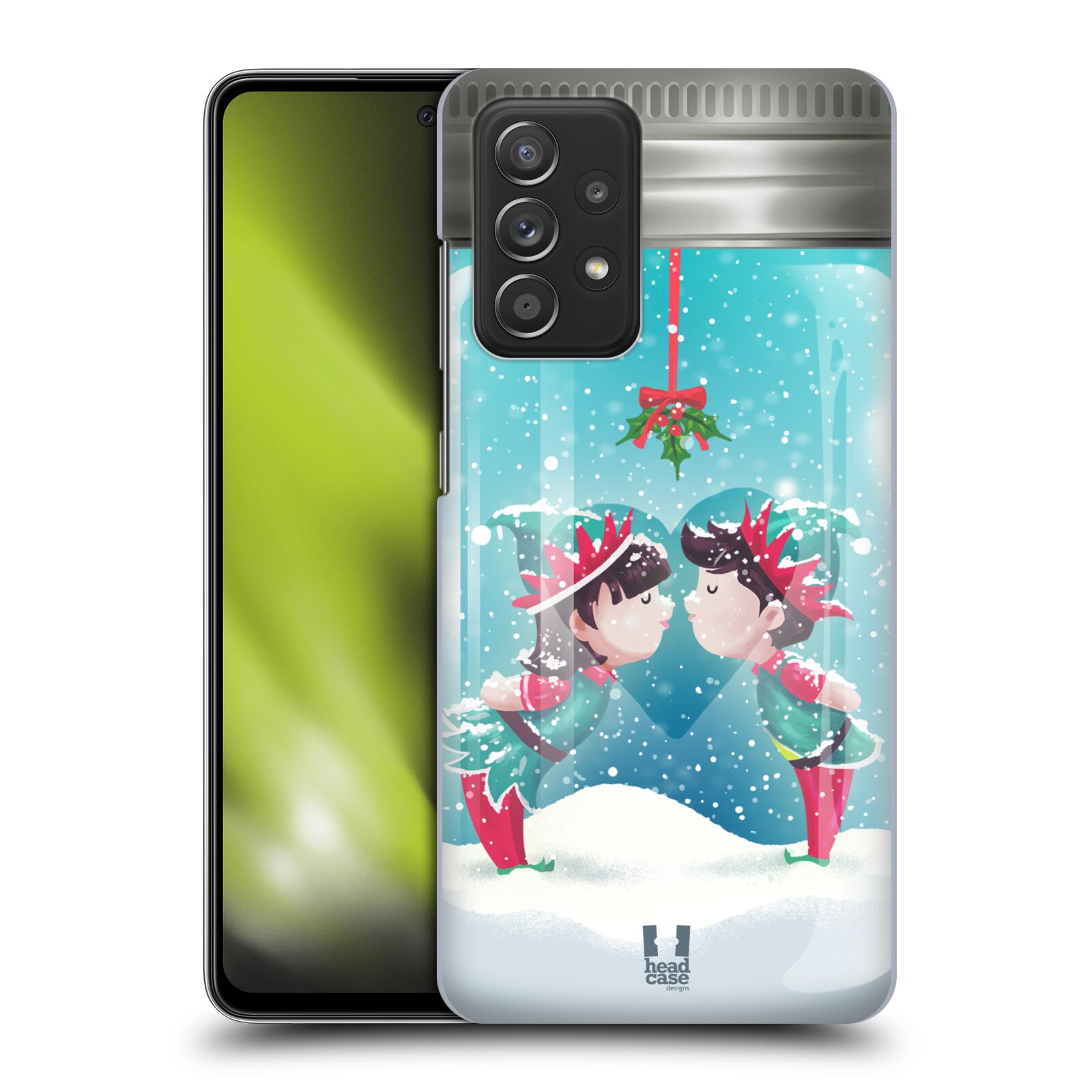 Pouzdro na mobil Samsung Galaxy A52 / A52 5G / A52s 5G - HEAD CASE - Vánoční polibek