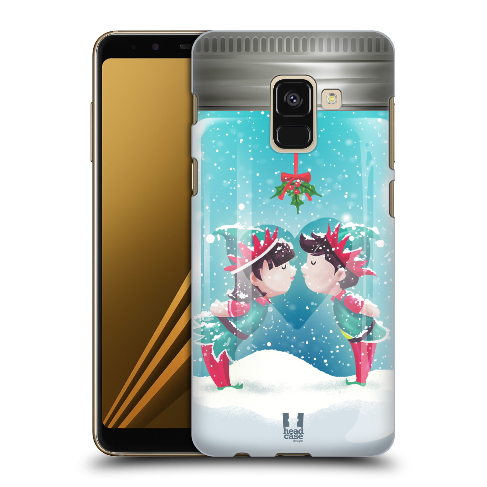 Pouzdro na mobil Samsung Galaxy A8+ 2018, A8 PLUS 2018 - HEAD CASE - Vánoční polibek