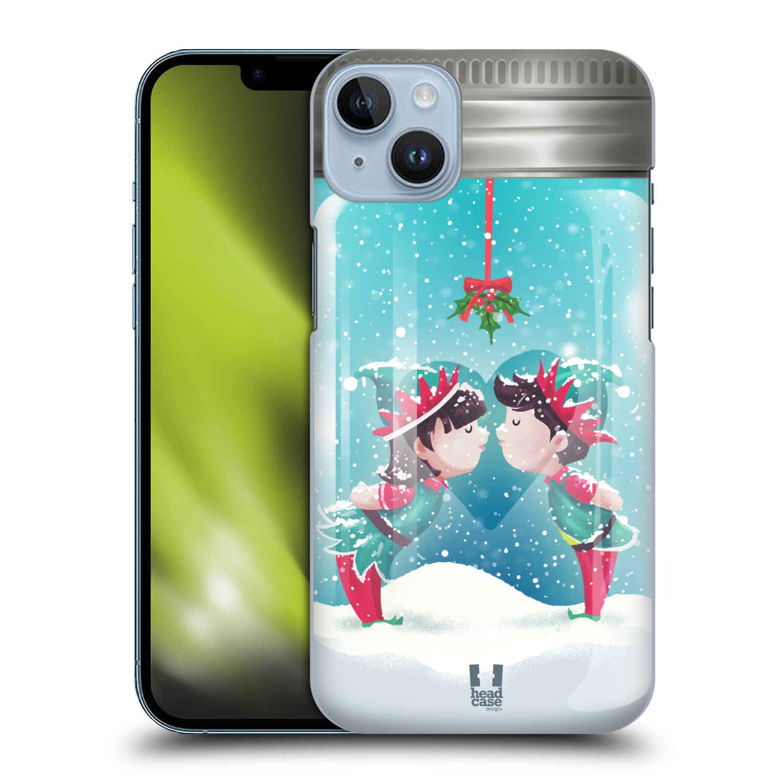 Pouzdro na mobil Apple Iphone 14 PLUS - HEAD CASE - Vánoční polibek