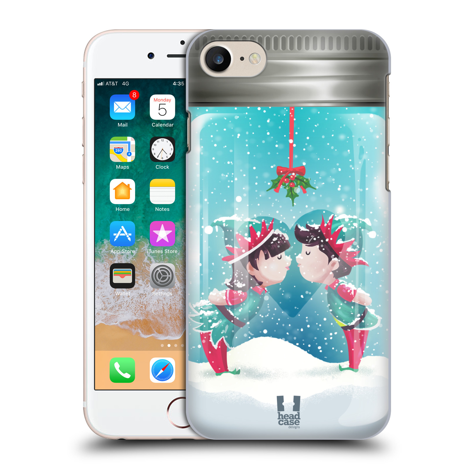 Pouzdro na mobil Apple Iphone 7/8 - HEAD CASE - Vánoční polibek