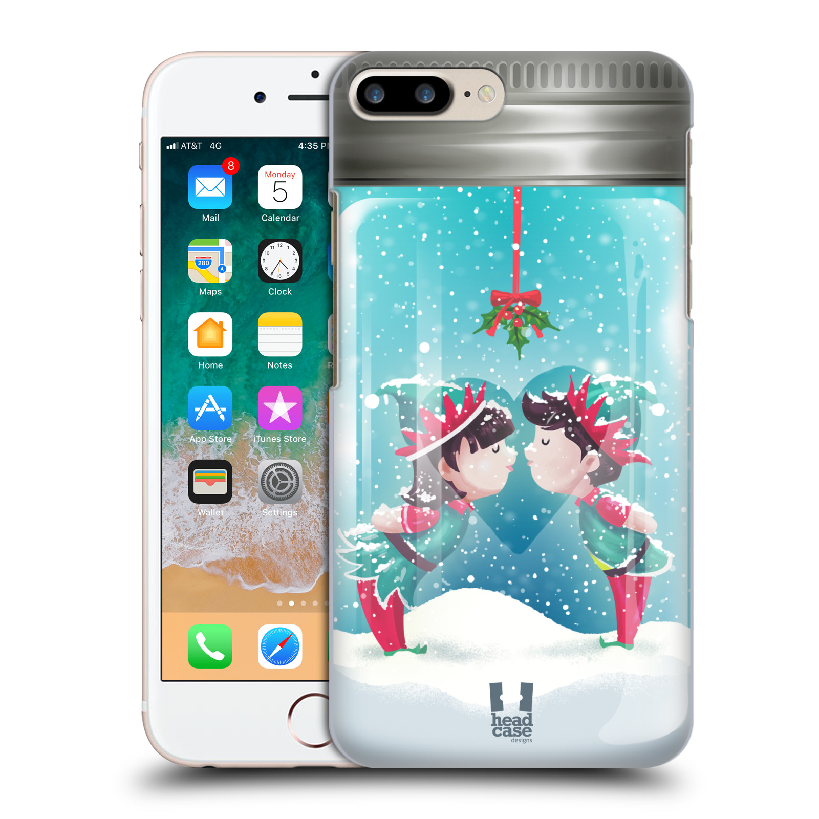 Pouzdro na mobil Apple Iphone 7/8 PLUS - HEAD CASE - Vánoční polibek